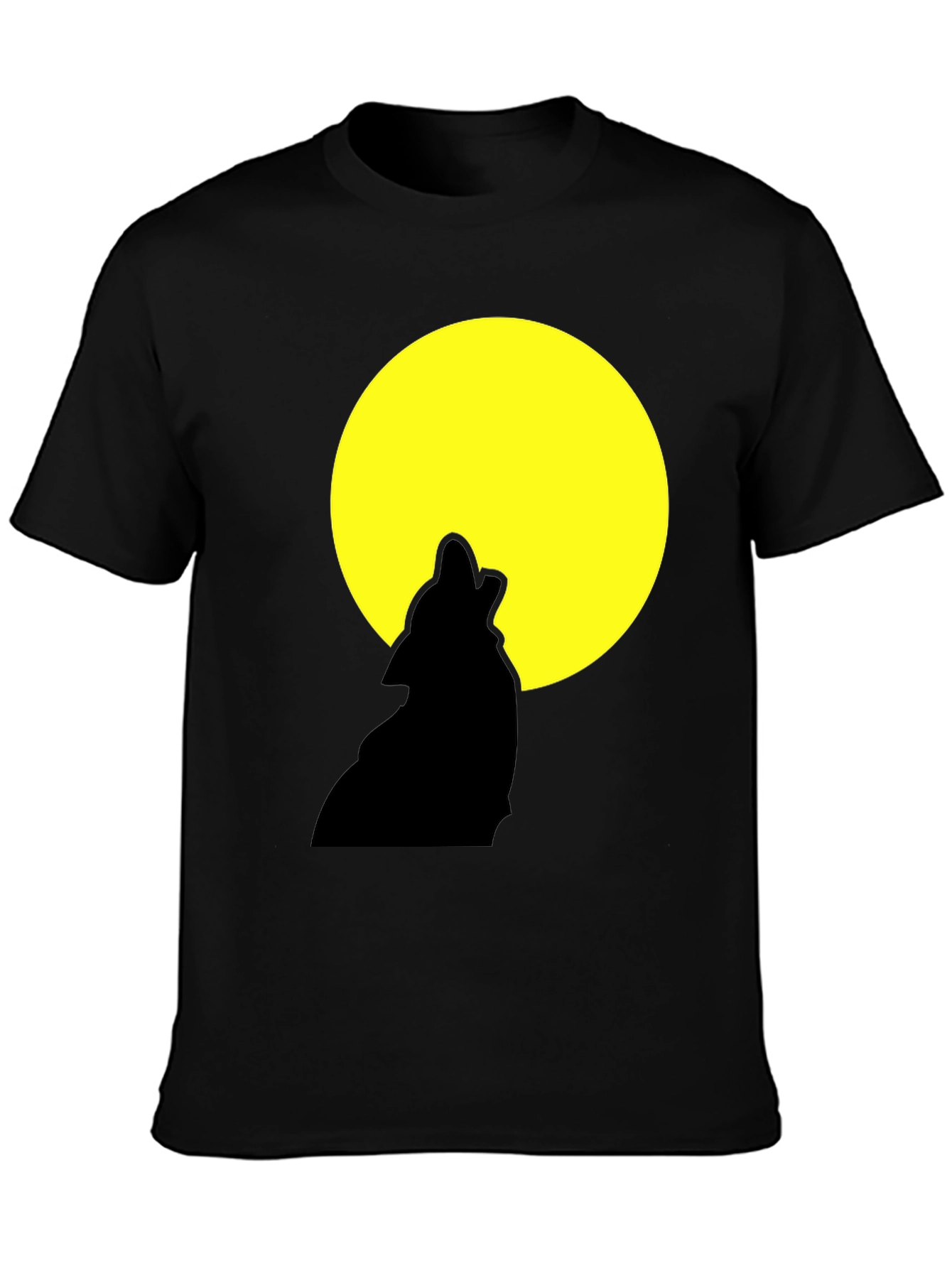 Wolf Howling at Moon Graphic Tee - Black