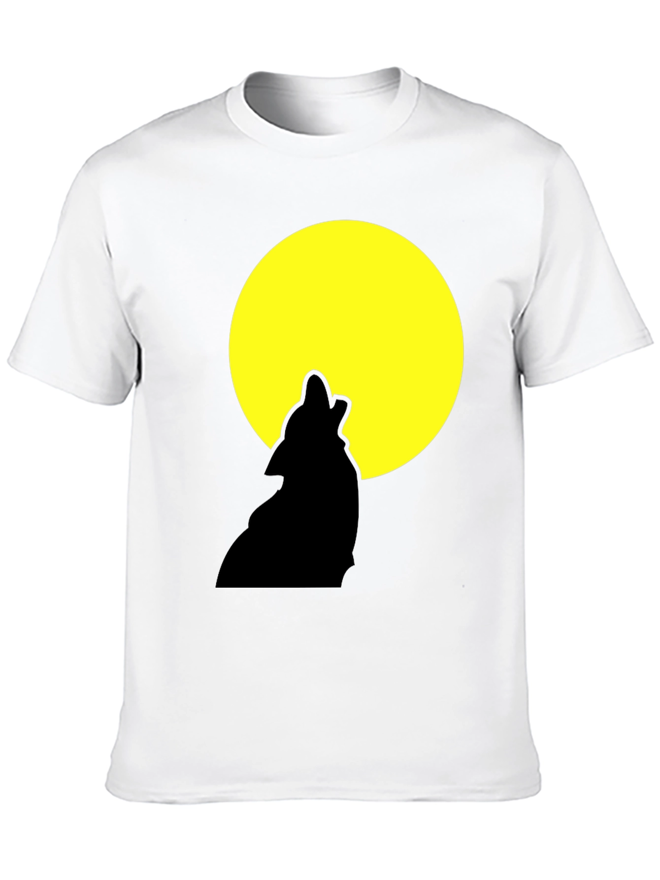 Wolf Howling at Moon Graphic Tee - Black