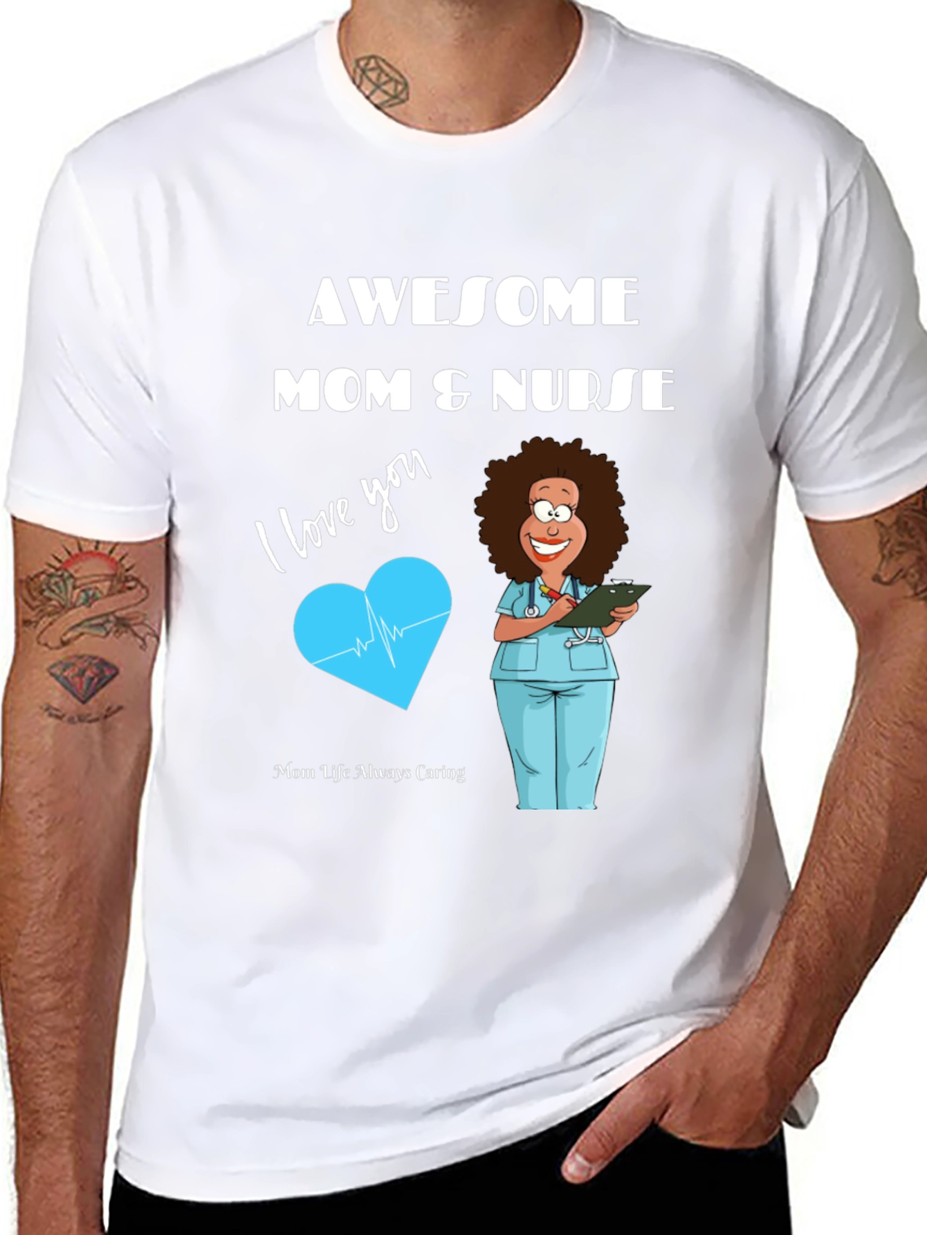 Awesome Mom & Nurse Graphic Tee