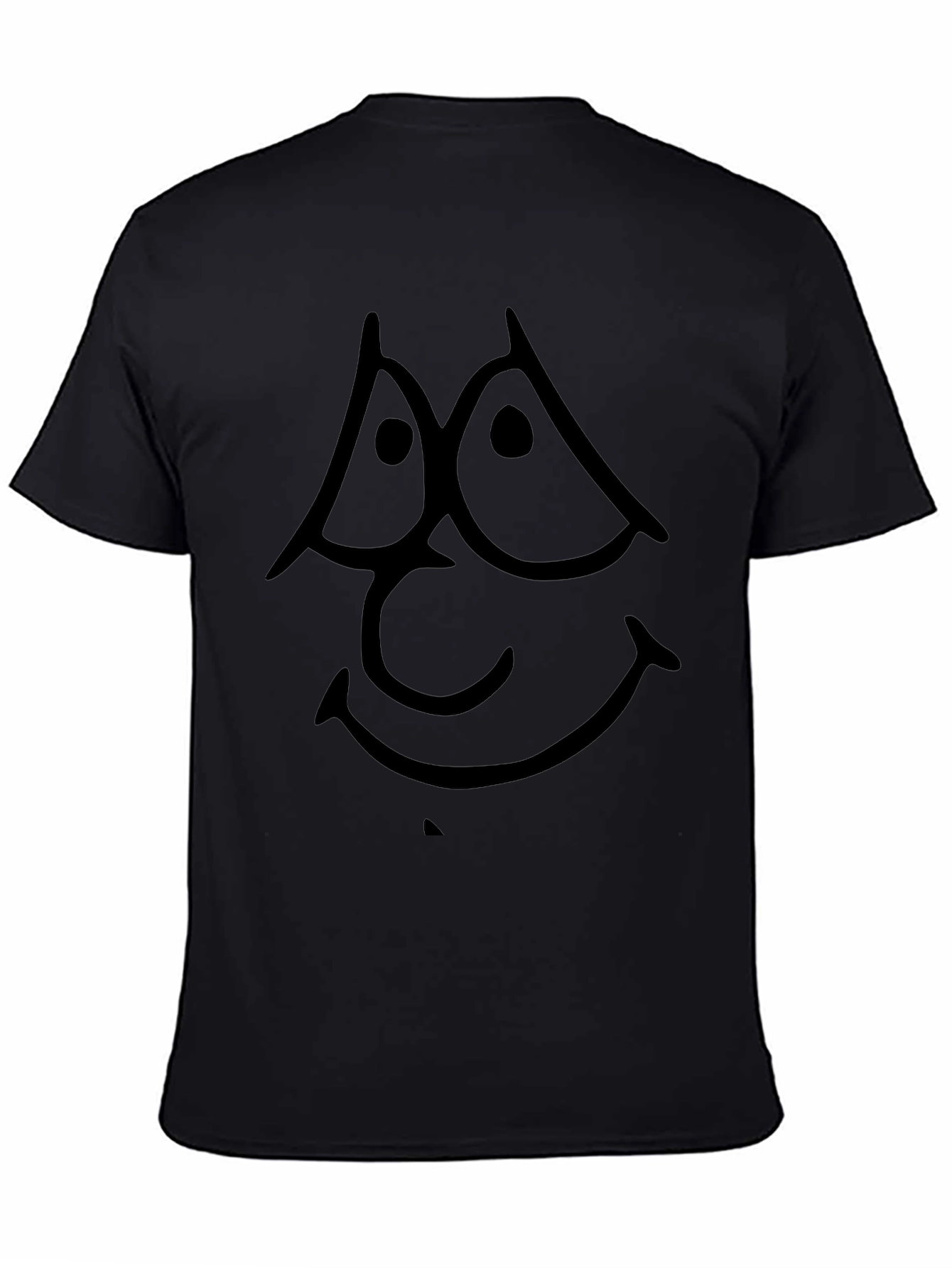 Cartoon Face Black T-Shirt