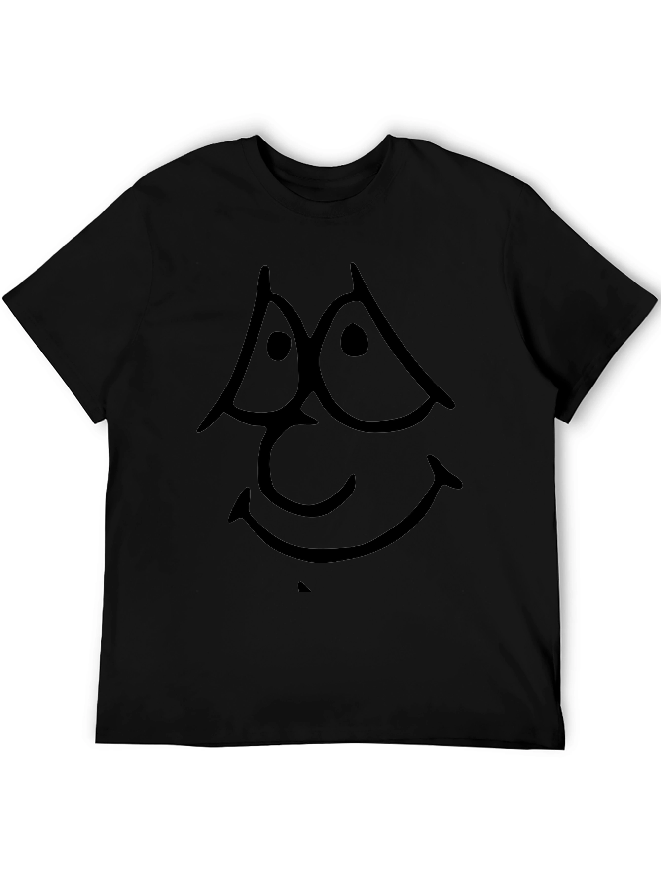 Cartoon Face Black T-Shirt