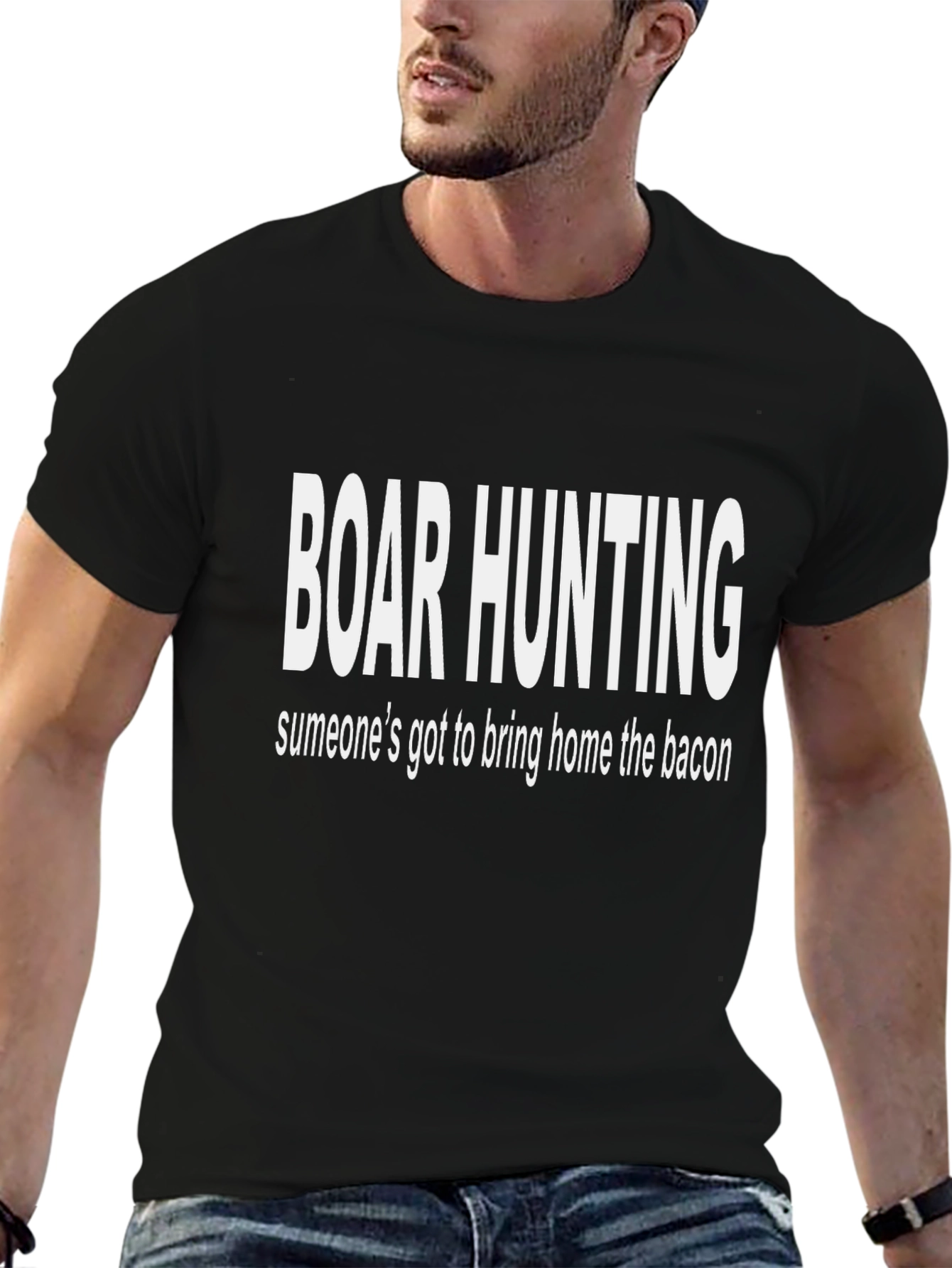 Boar Hunting T-Shirt - Funny Bacon Hunter Tee