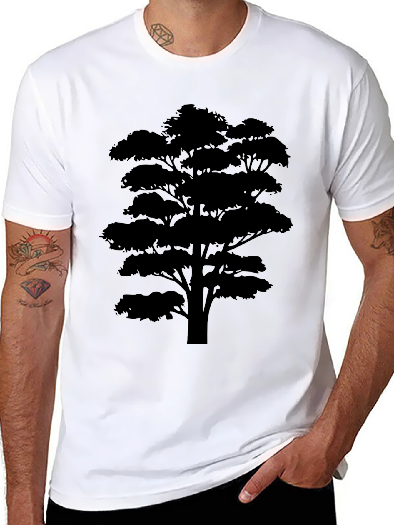 Tree Silhouette Black T-Shirt