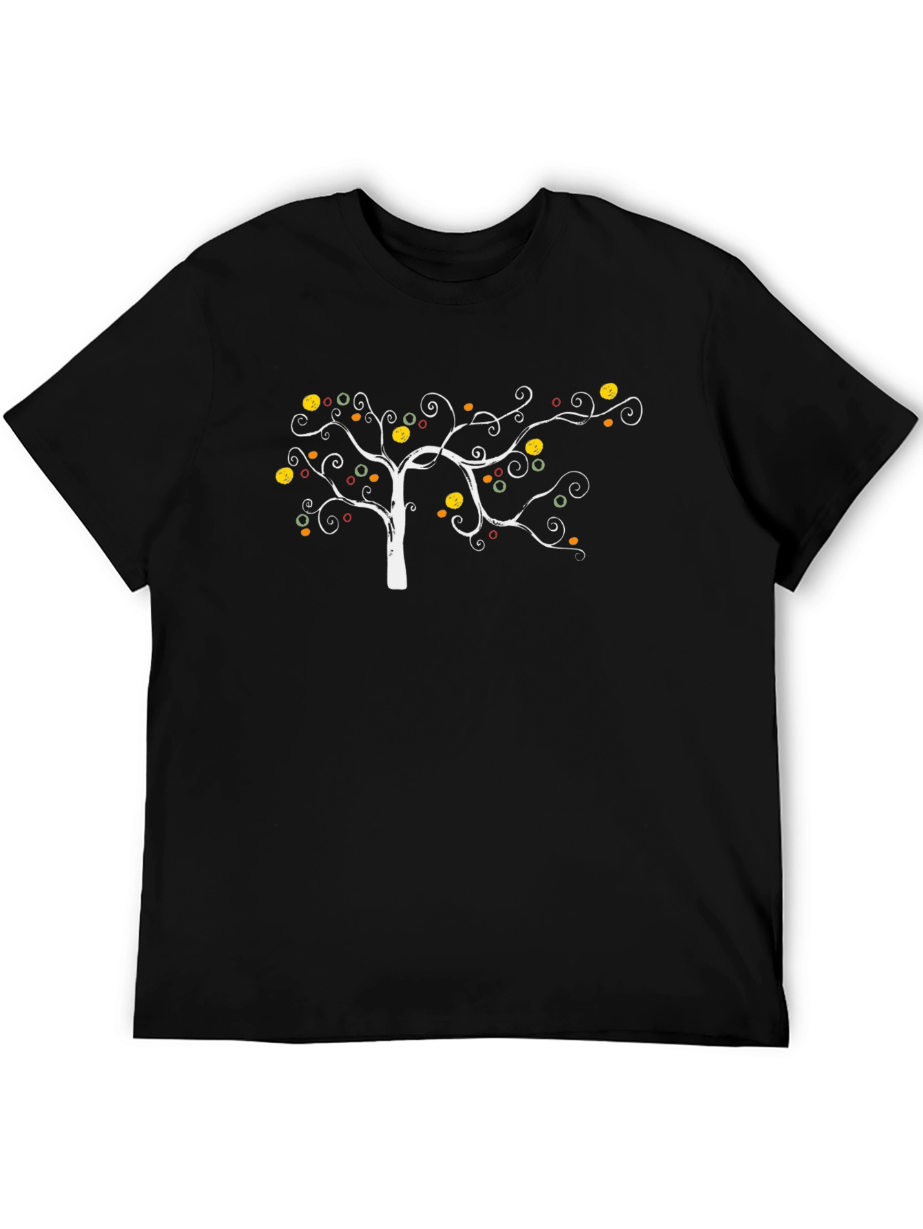 Whimsical Tree Graphic Tee - Black