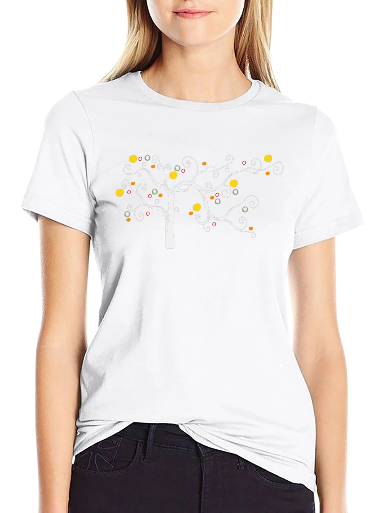 Whimsical Tree Graphic Tee - Black