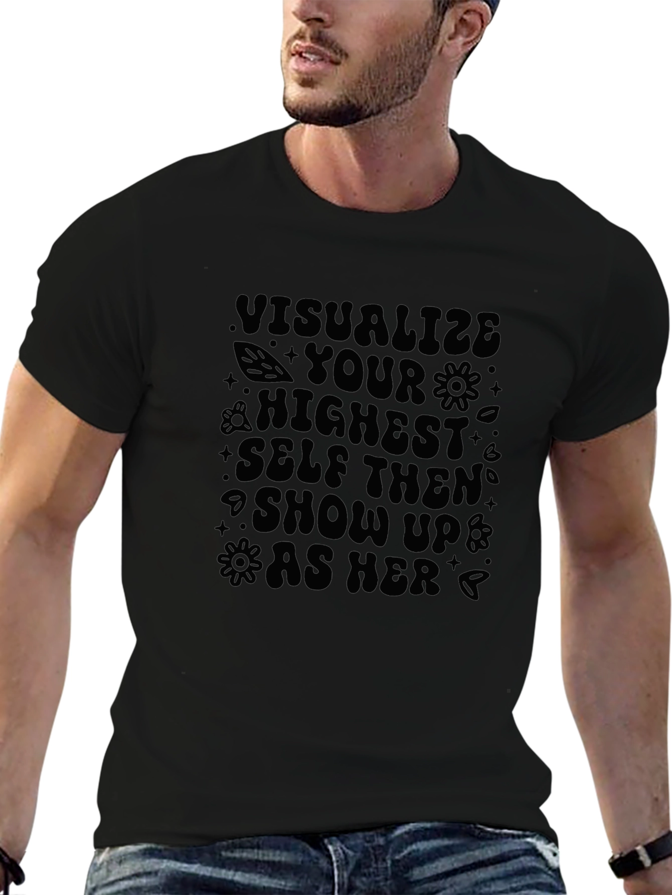 Visualize Your Highest Self Black T-Shirt