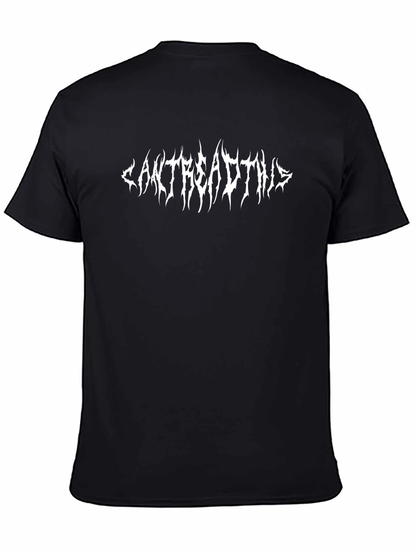 Black T-Shirt with White Graphic Text