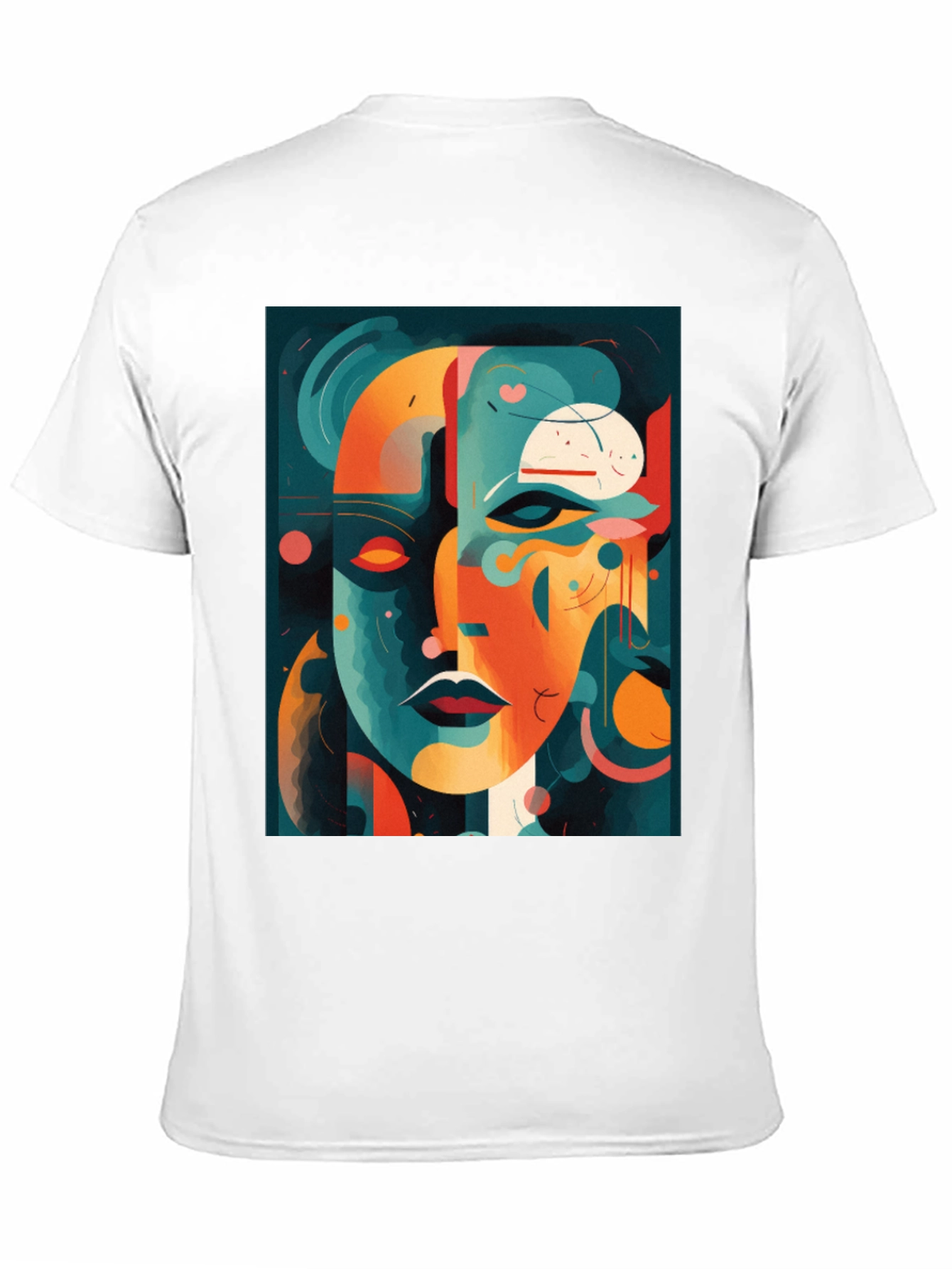 Abstract Face Graphic Tee - Modern Art Shirt