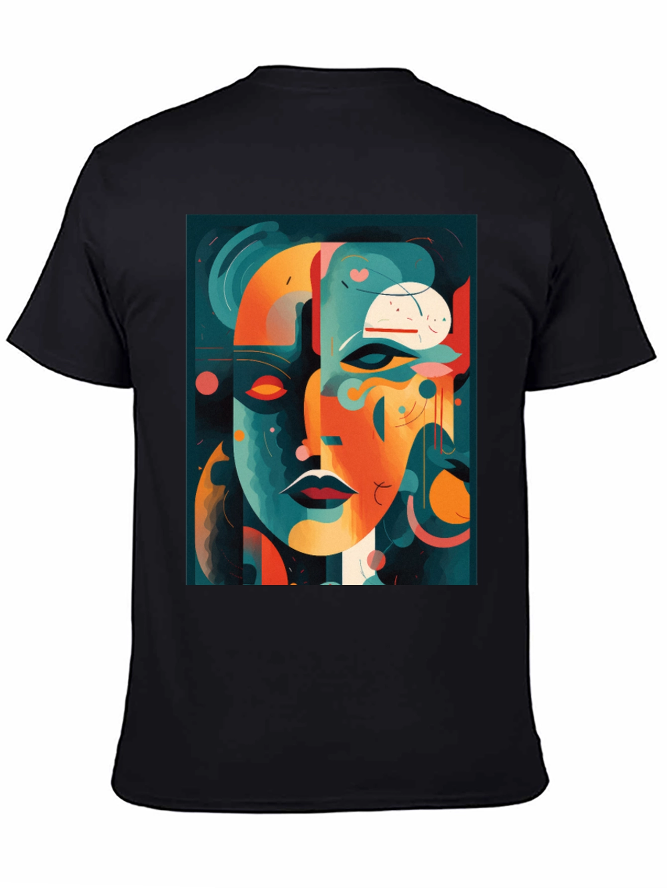Abstract Face Graphic Tee - Modern Art Shirt