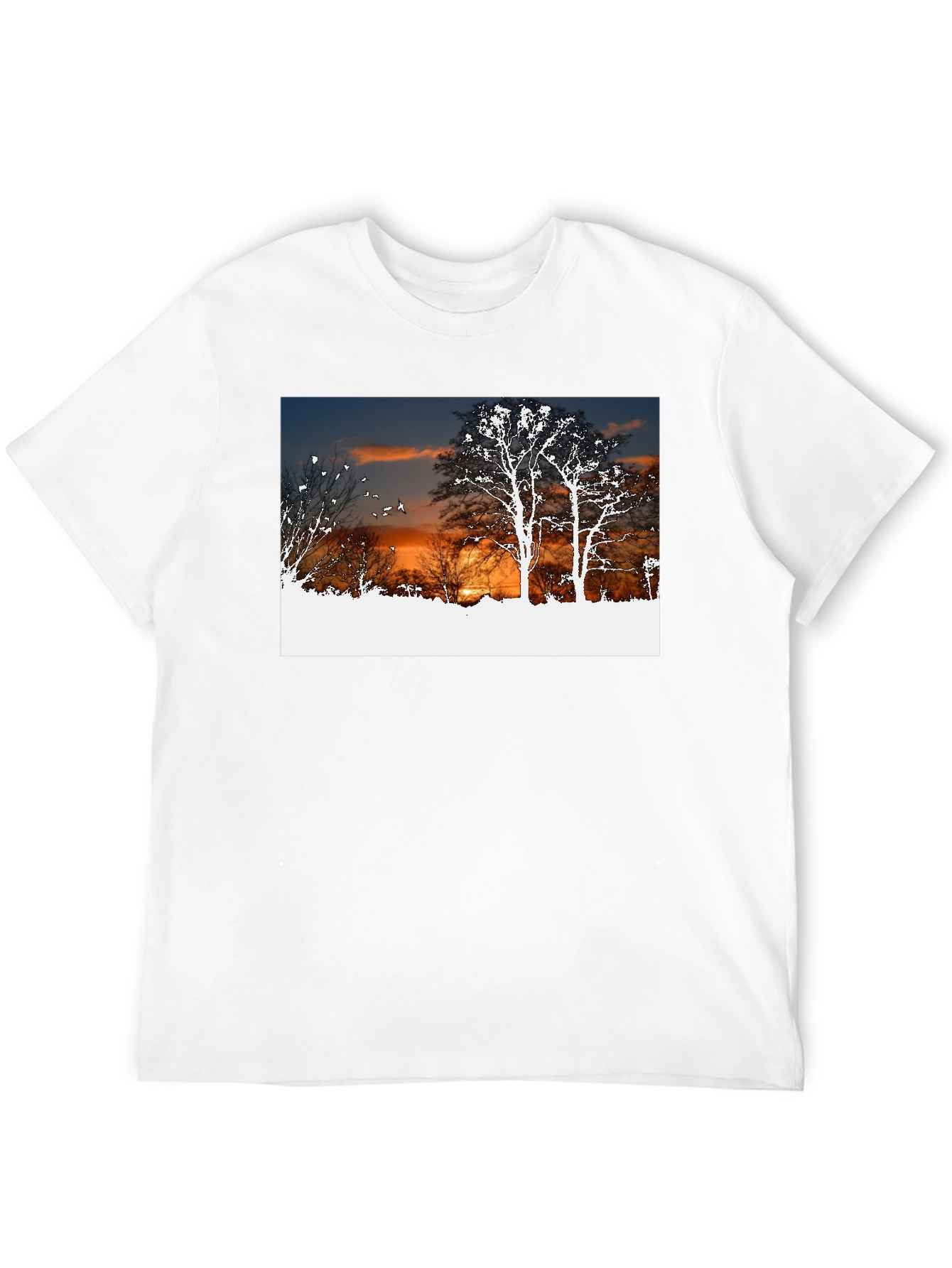 Sunset Trees Graphic Black T-Shirt
