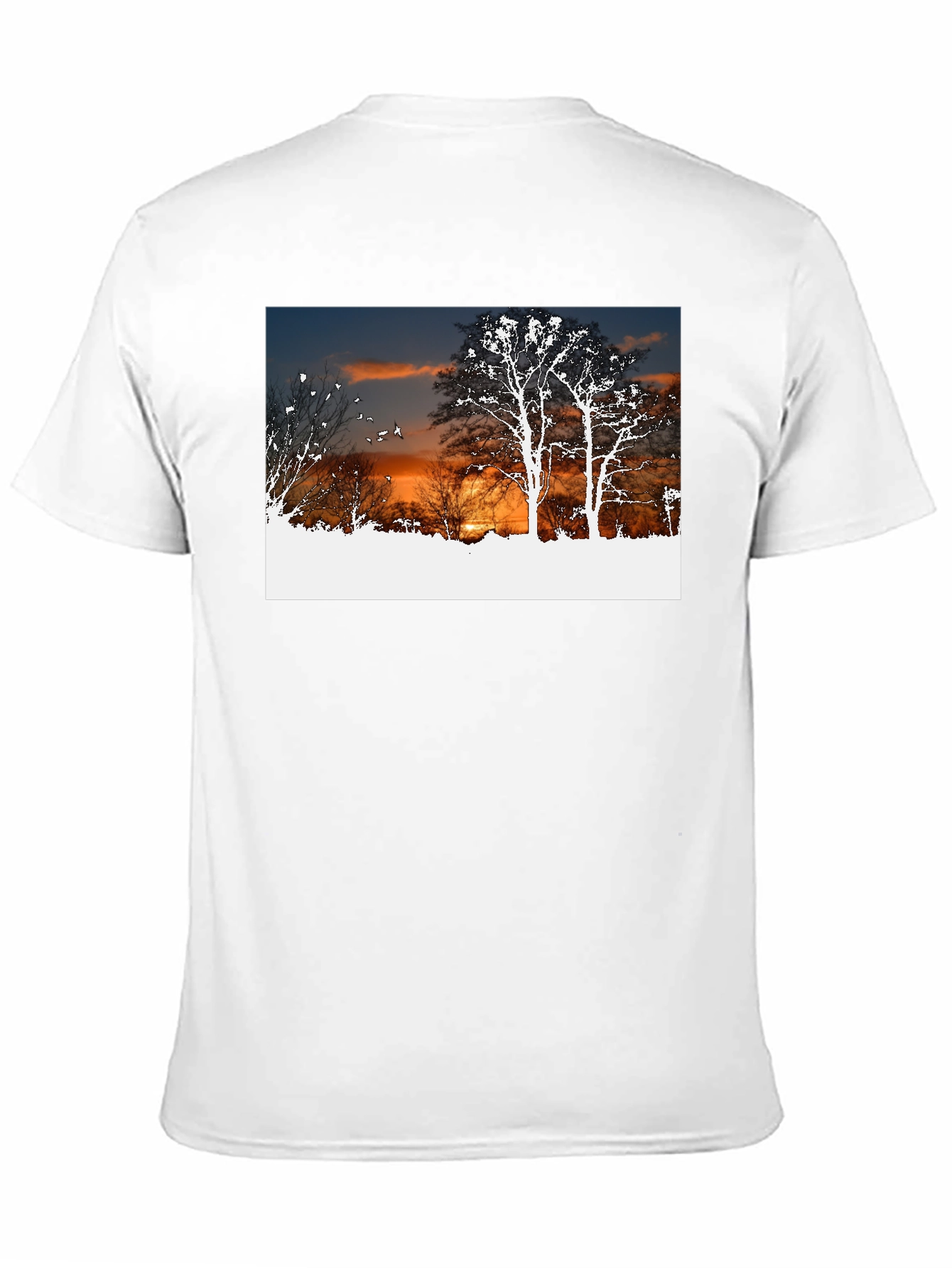 Sunset Trees Graphic Black T-Shirt