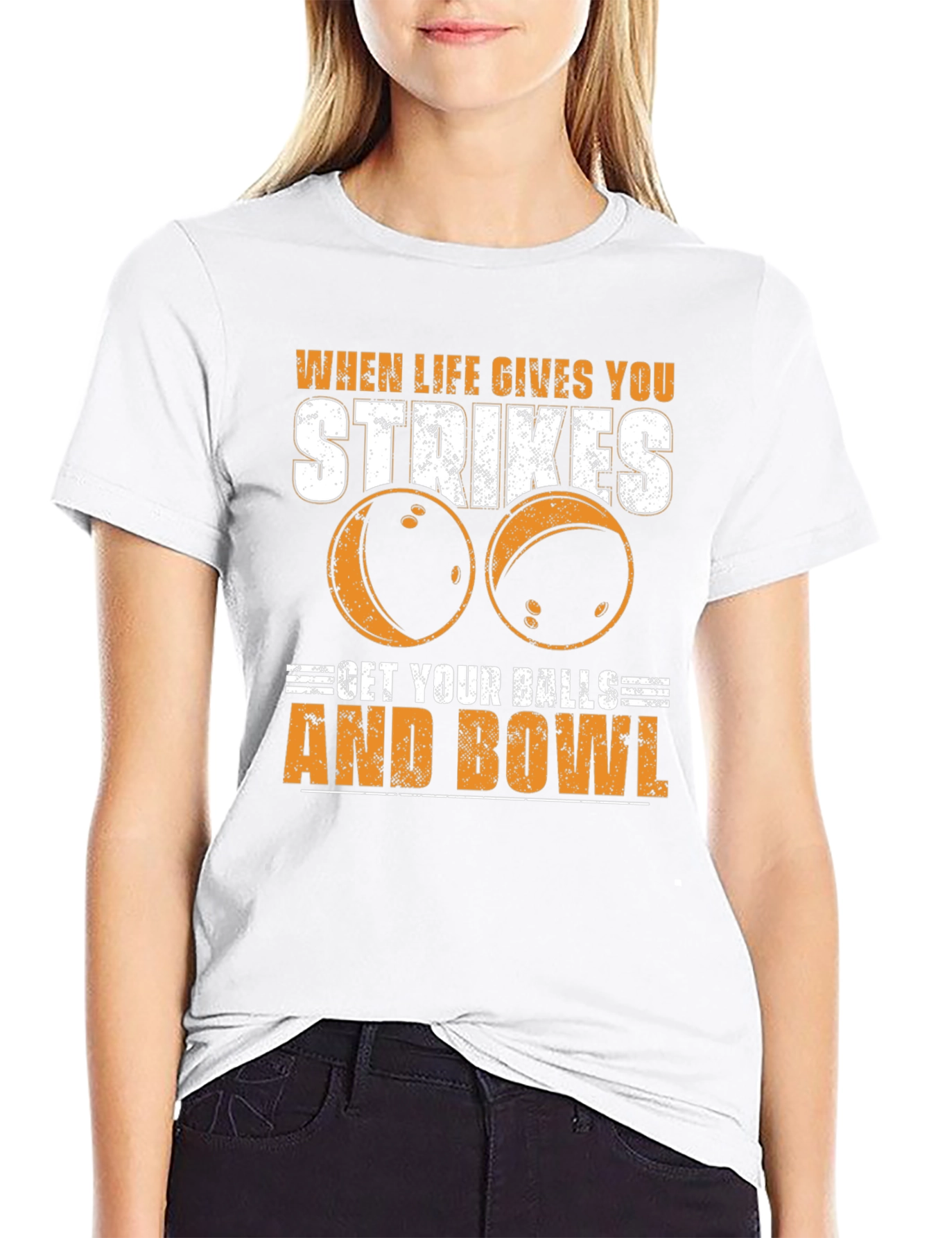 Bowling Strikes T-Shirt - Get Your Balls and Bowl