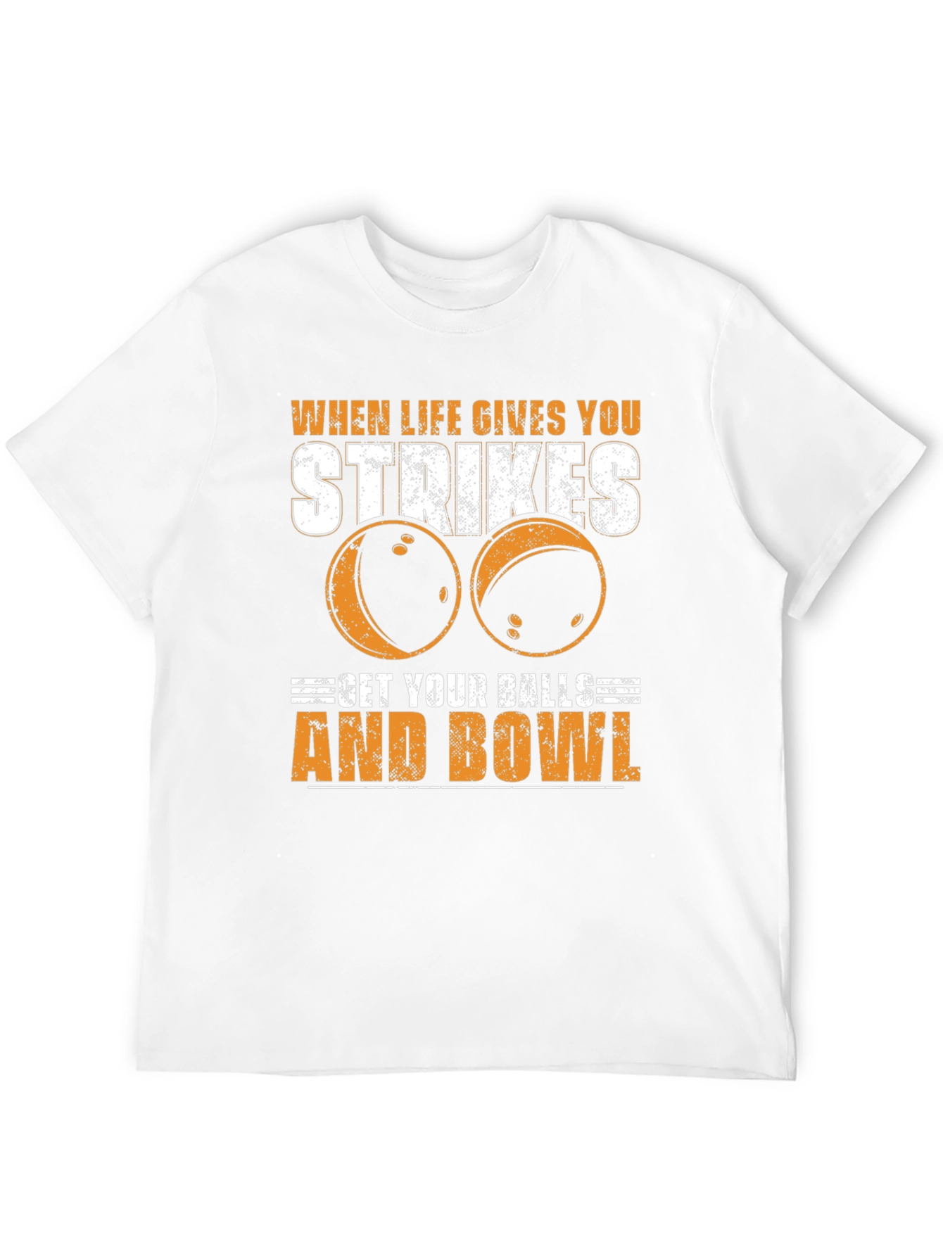 Bowling Strikes T-Shirt - Get Your Balls and Bowl