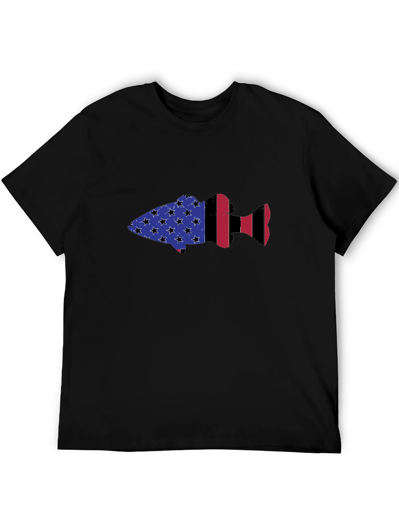 USA Flag Fish Graphic T-Shirt