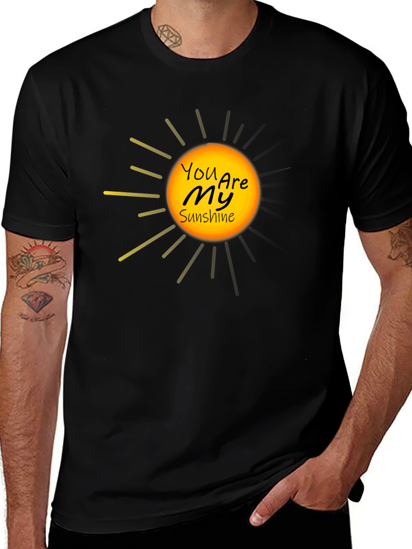 You Are My Sunshine Black Graphic Tee
