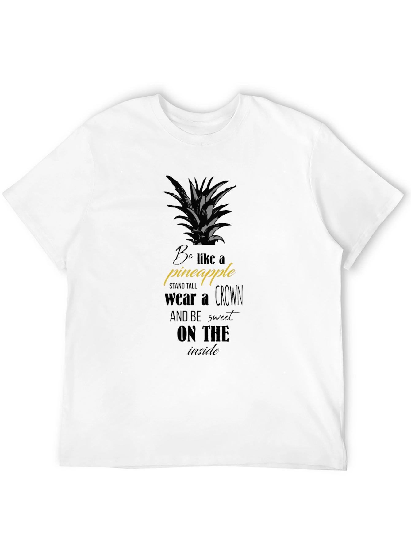 Black Pineapple T-Shirt - Stand Tall Wear a Crown