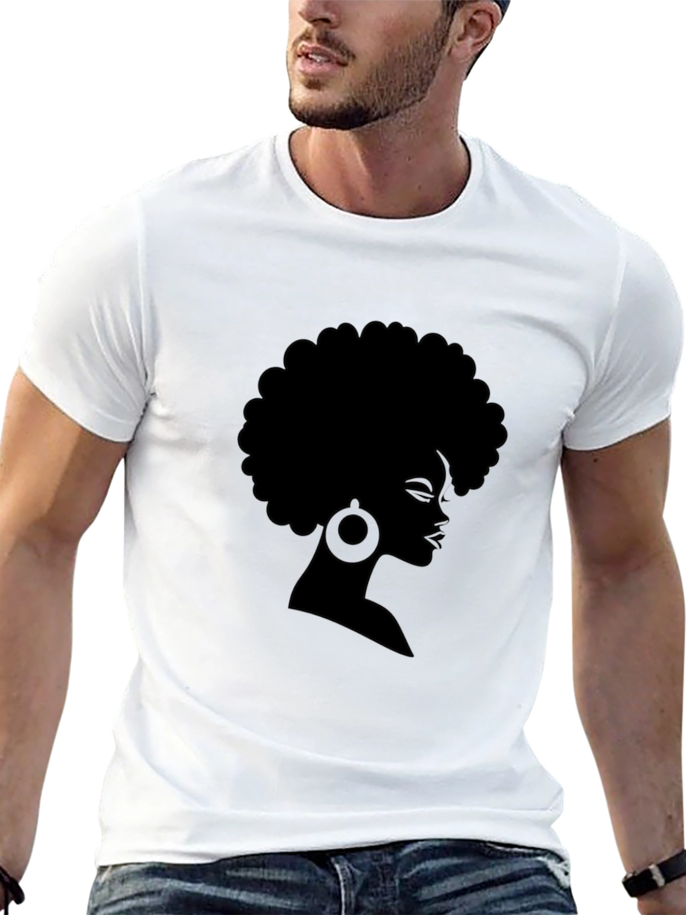 Black Afro Woman Silhouette T-Shirt