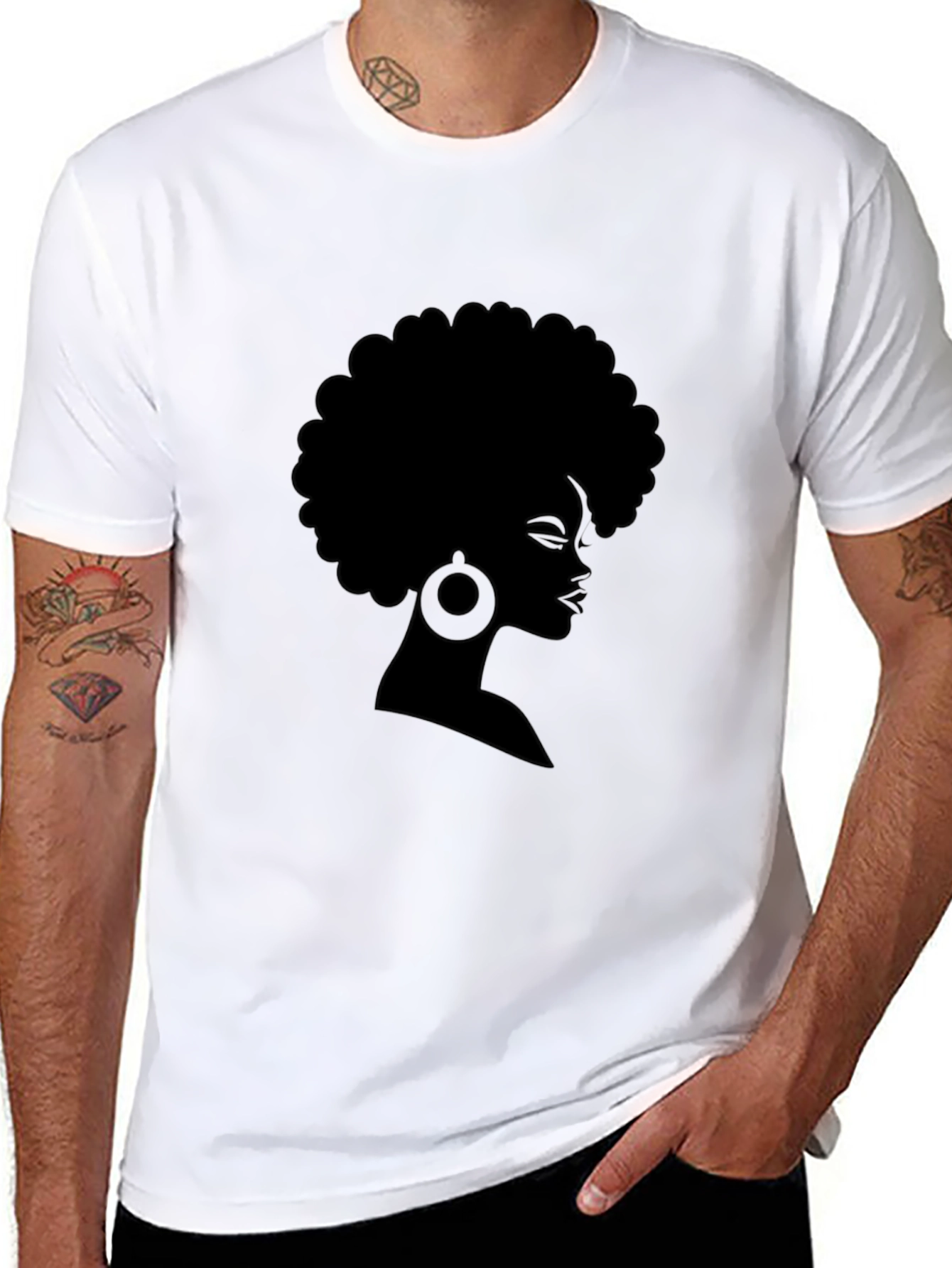 Black Afro Woman Silhouette T-Shirt