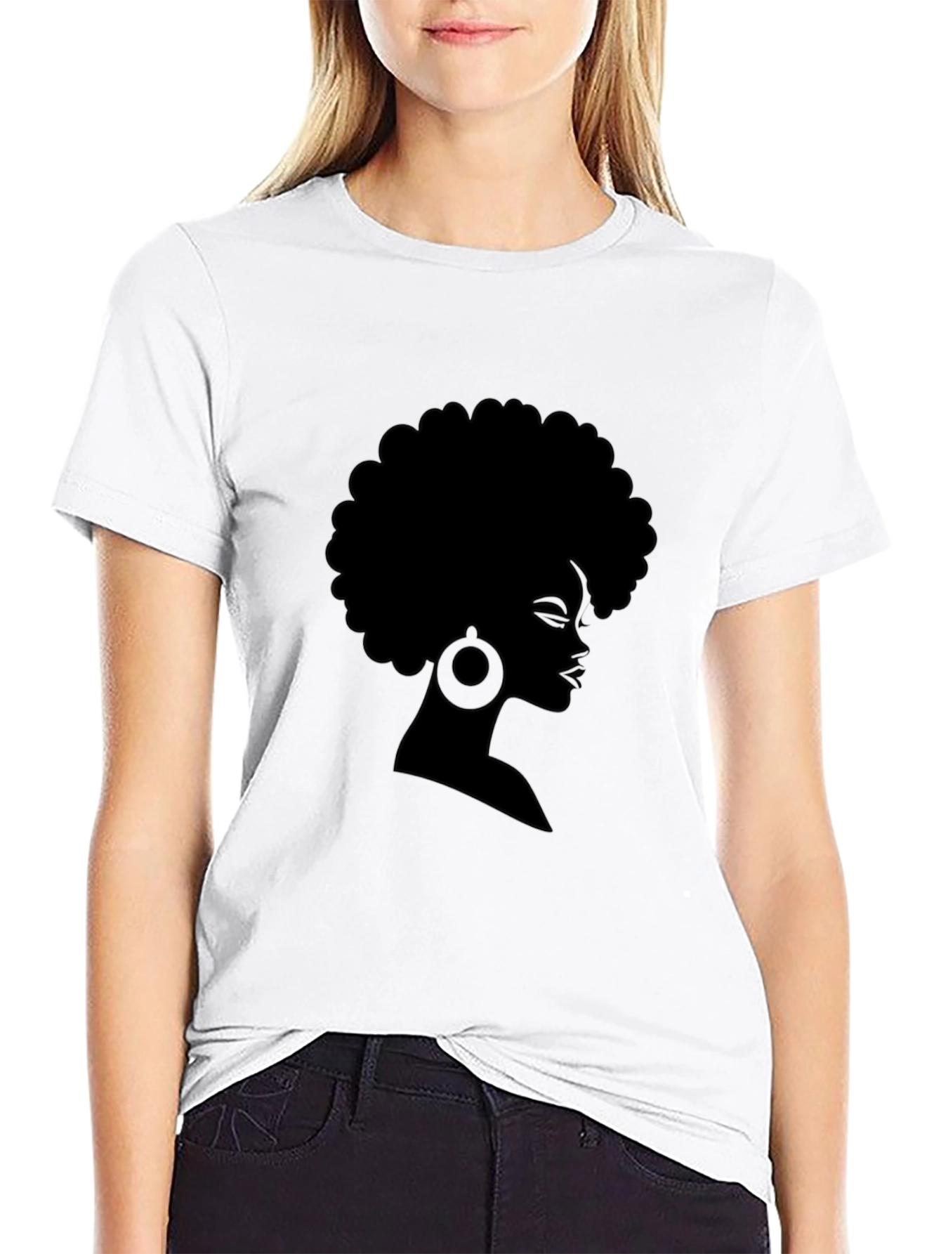 Black Afro Woman Silhouette T-Shirt