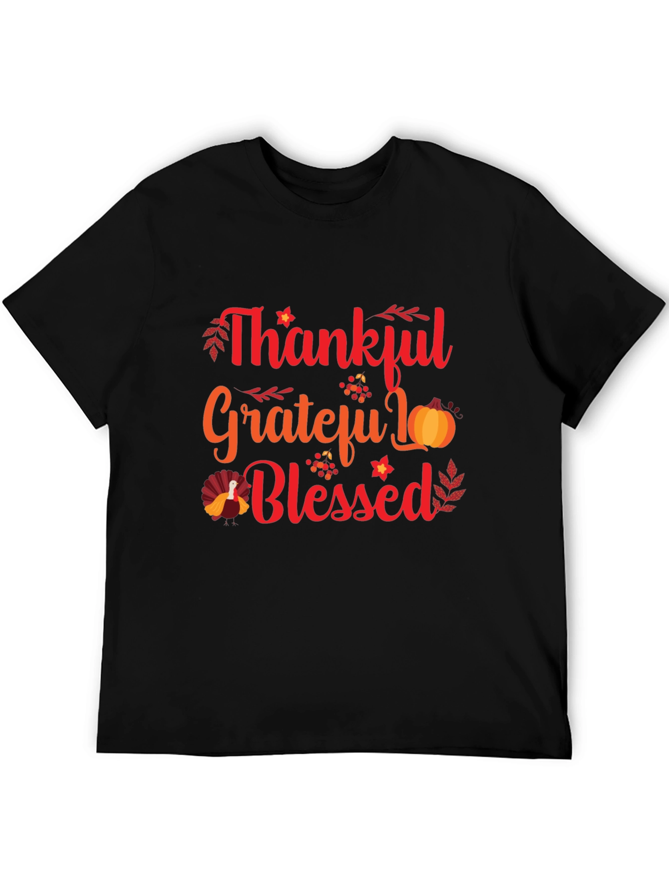 Thankful Grateful Blessed Thanksgiving T-Shirt