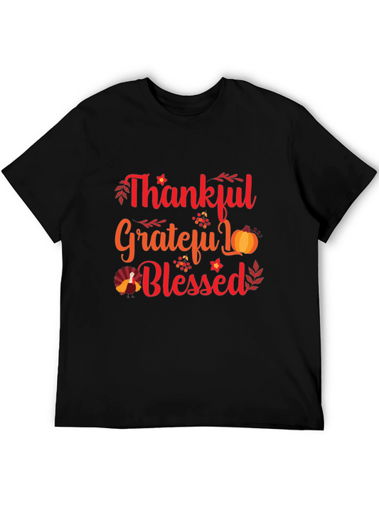 Thankful Grateful Blessed Thanksgiving T-Shirt
