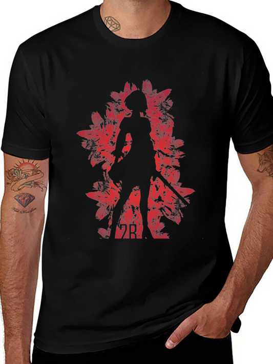2B Nier Automata Red Silhouette T-Shirt