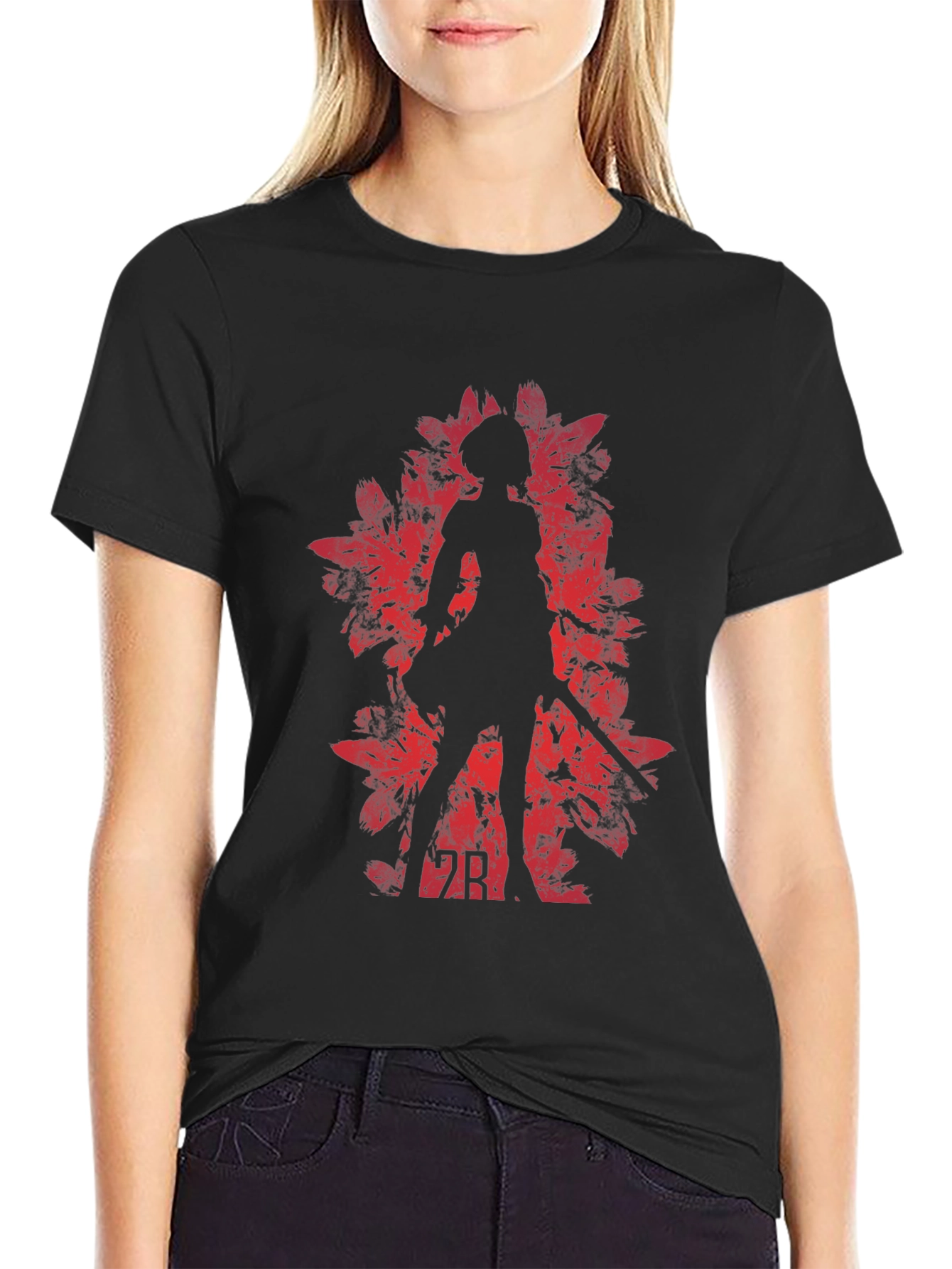 2B Nier Automata Red Silhouette T-Shirt