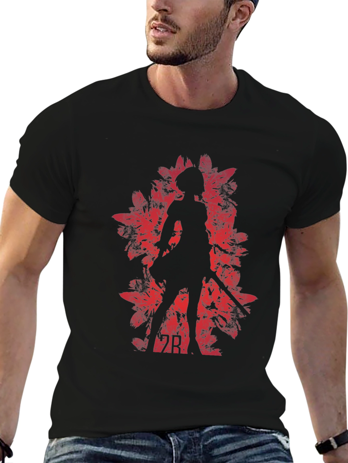 2B Nier Automata Red Silhouette T-Shirt