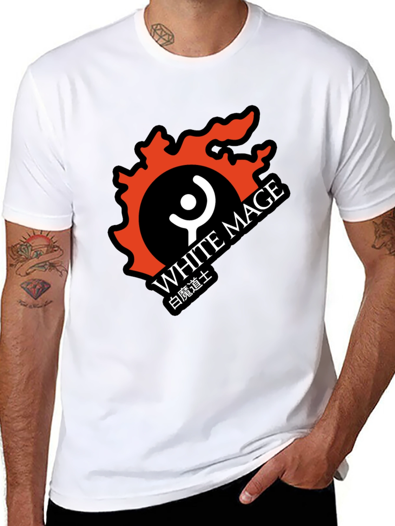 White Mage Black T-Shirt - Gaming Apparel