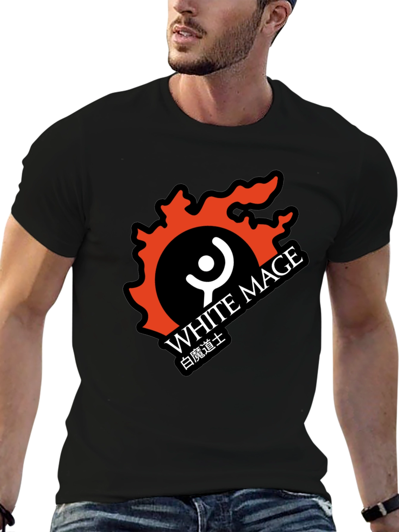 White Mage Black T-Shirt - Gaming Apparel