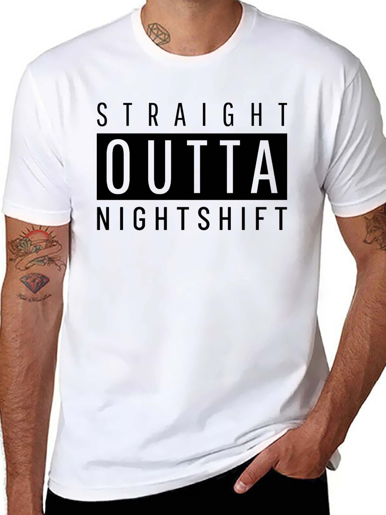 Straight Outta Nightshift Black Graphic Tee