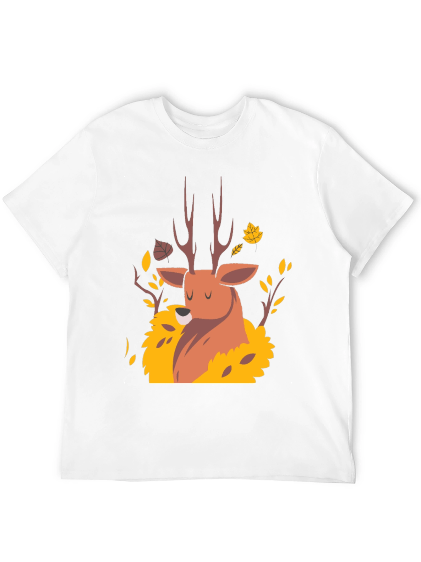 Autumn Deer Graphic Tee - Black Unisex T-Shirt