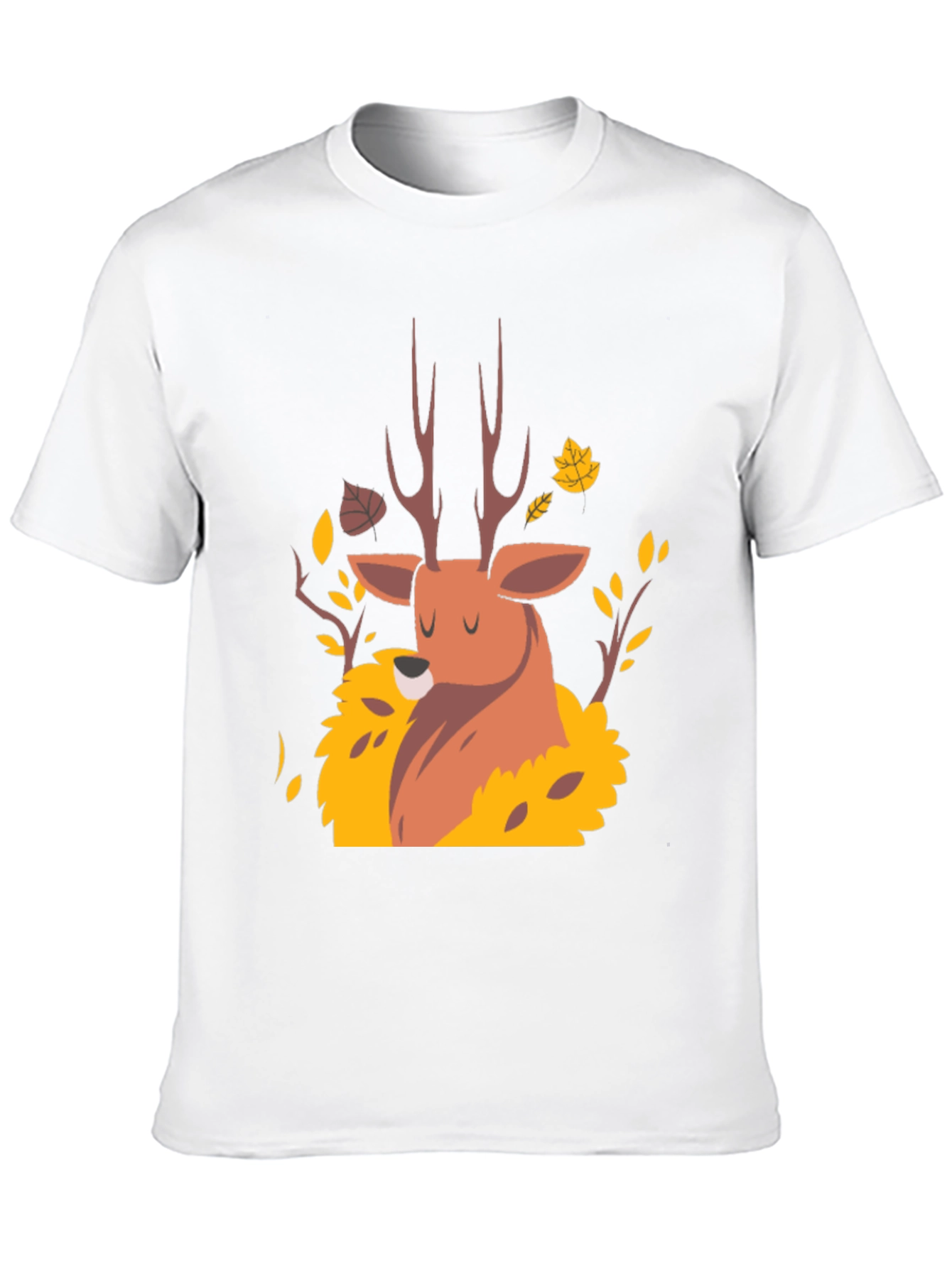 Autumn Deer Graphic Tee - Black Unisex T-Shirt