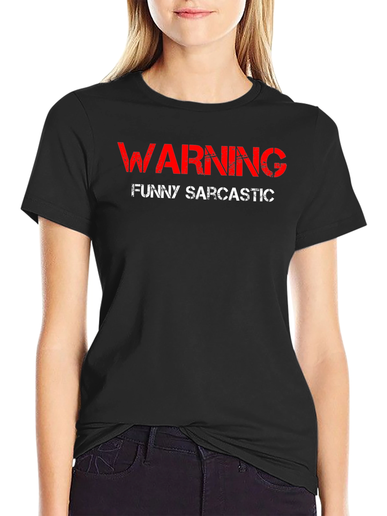 Warning Funny Sarcastic Black T-Shirt