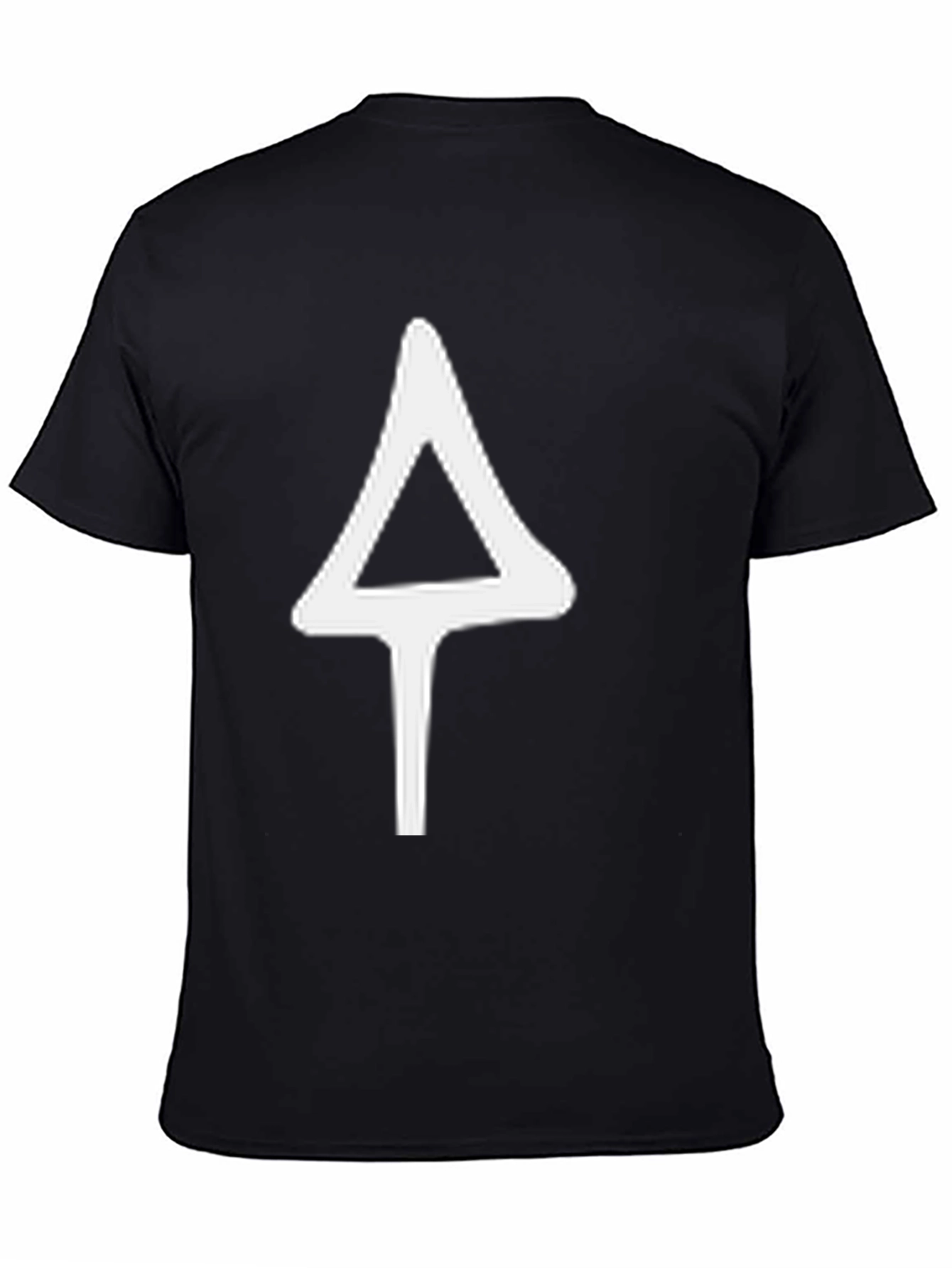 Black T-Shirt with White Arrowhead Design