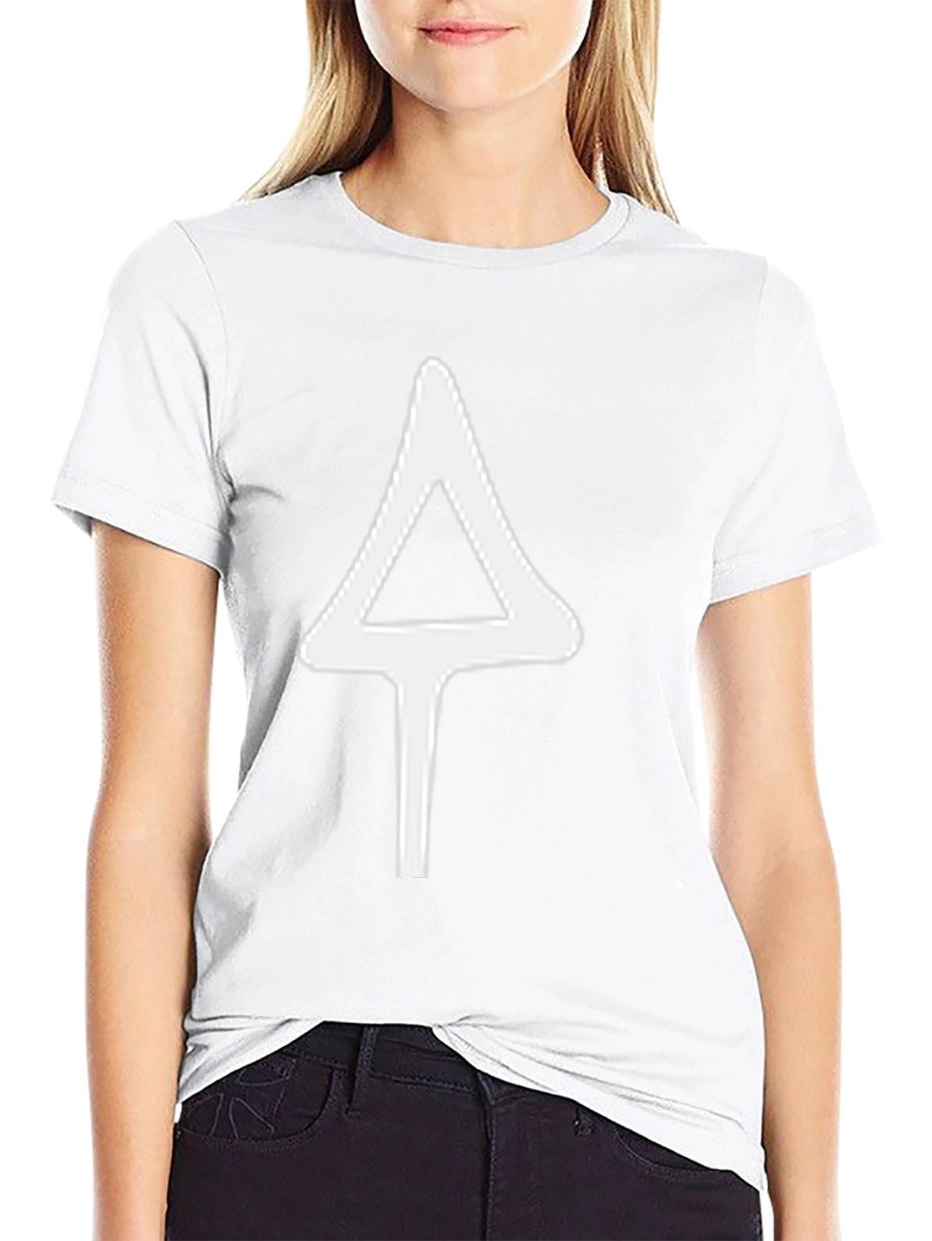 Black T-Shirt with White Arrowhead Design
