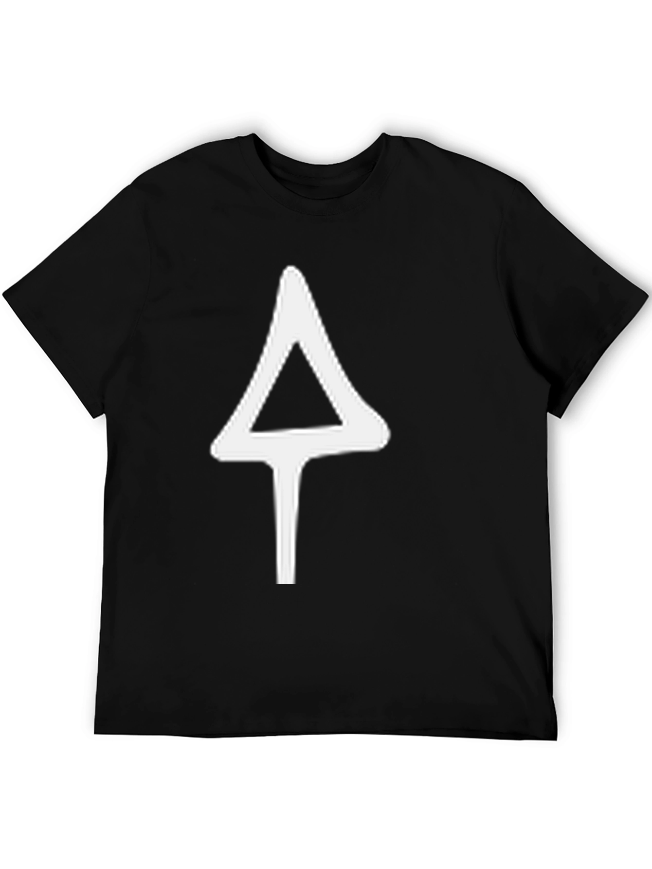 Black T-Shirt with White Arrowhead Design