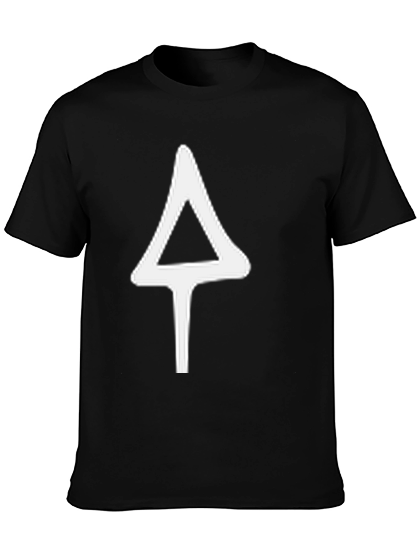 Black T-Shirt with White Arrowhead Design