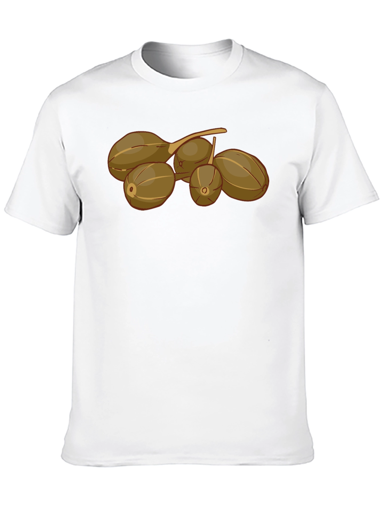 Unique Fruit Design Black Cotton Tee