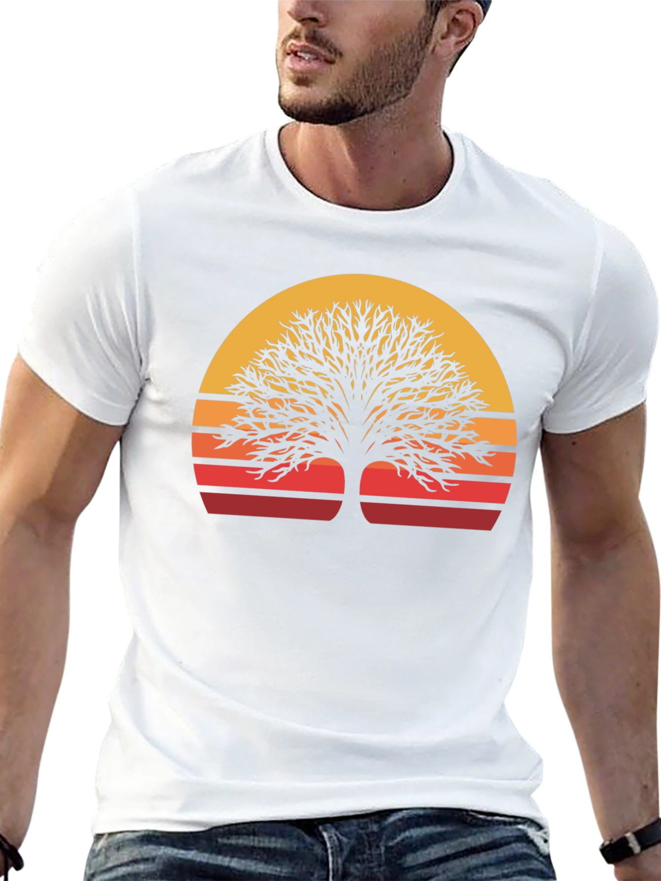 Sunset Tree Graphic Tee - Nature Inspired Style