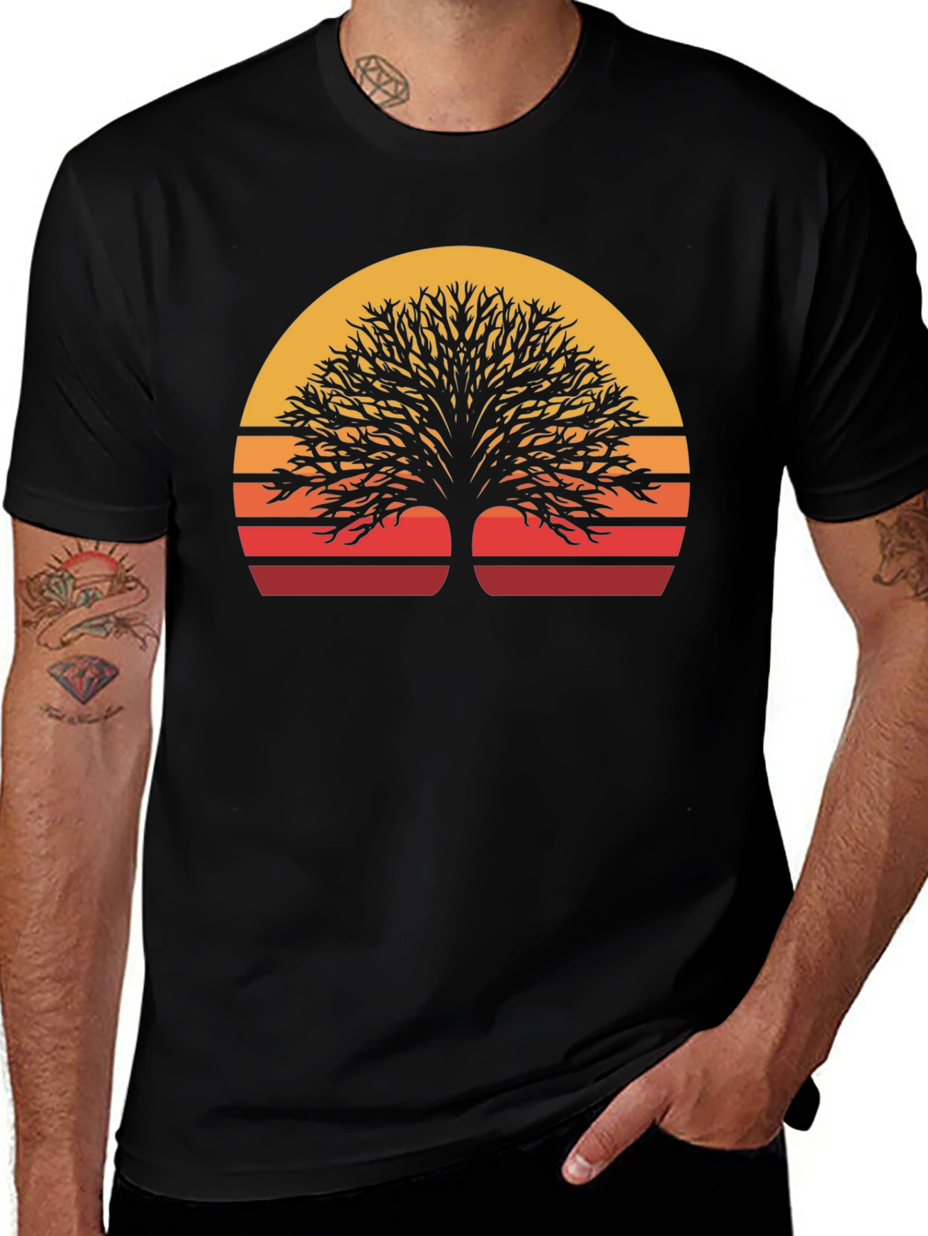 Sunset Tree Graphic Tee - Nature Inspired Style