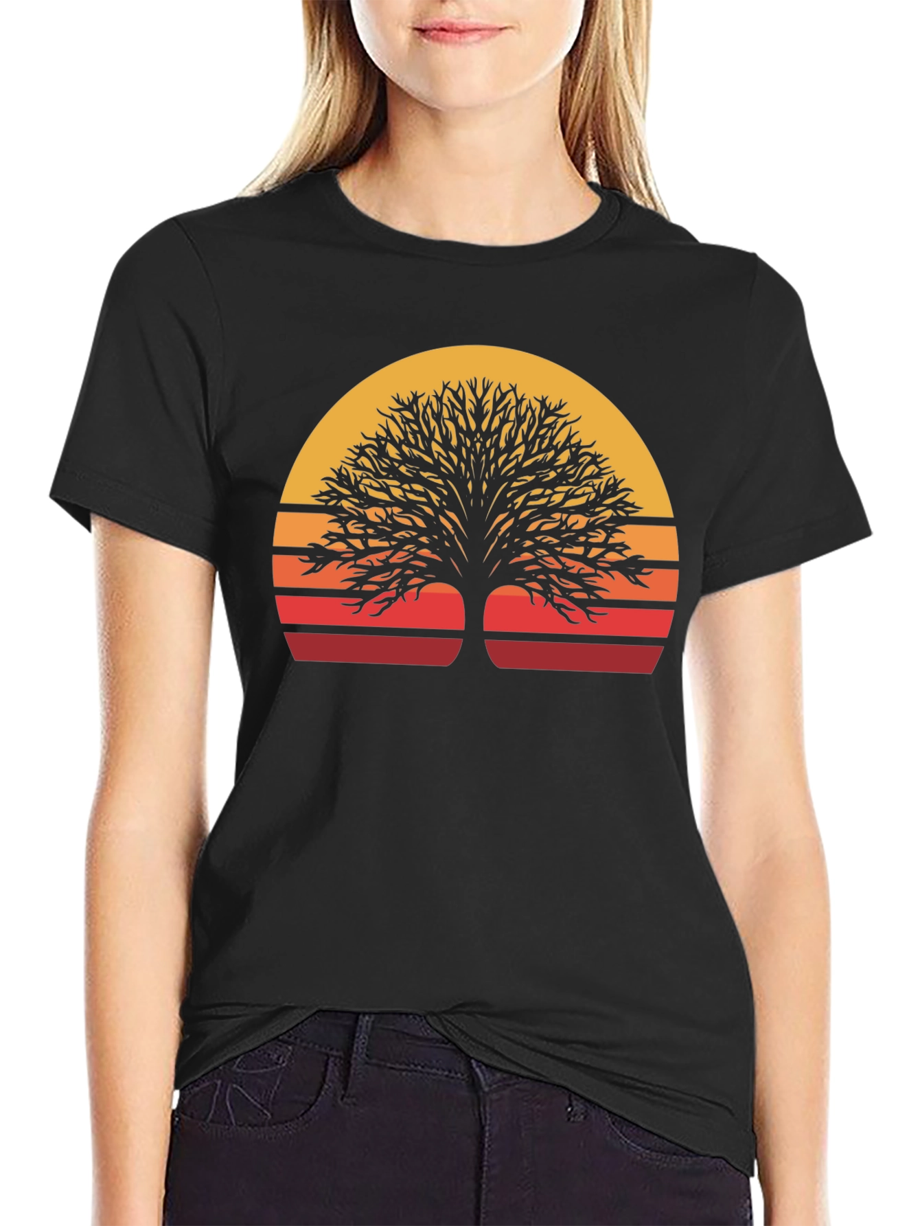 Sunset Tree Graphic Tee - Nature Inspired Style