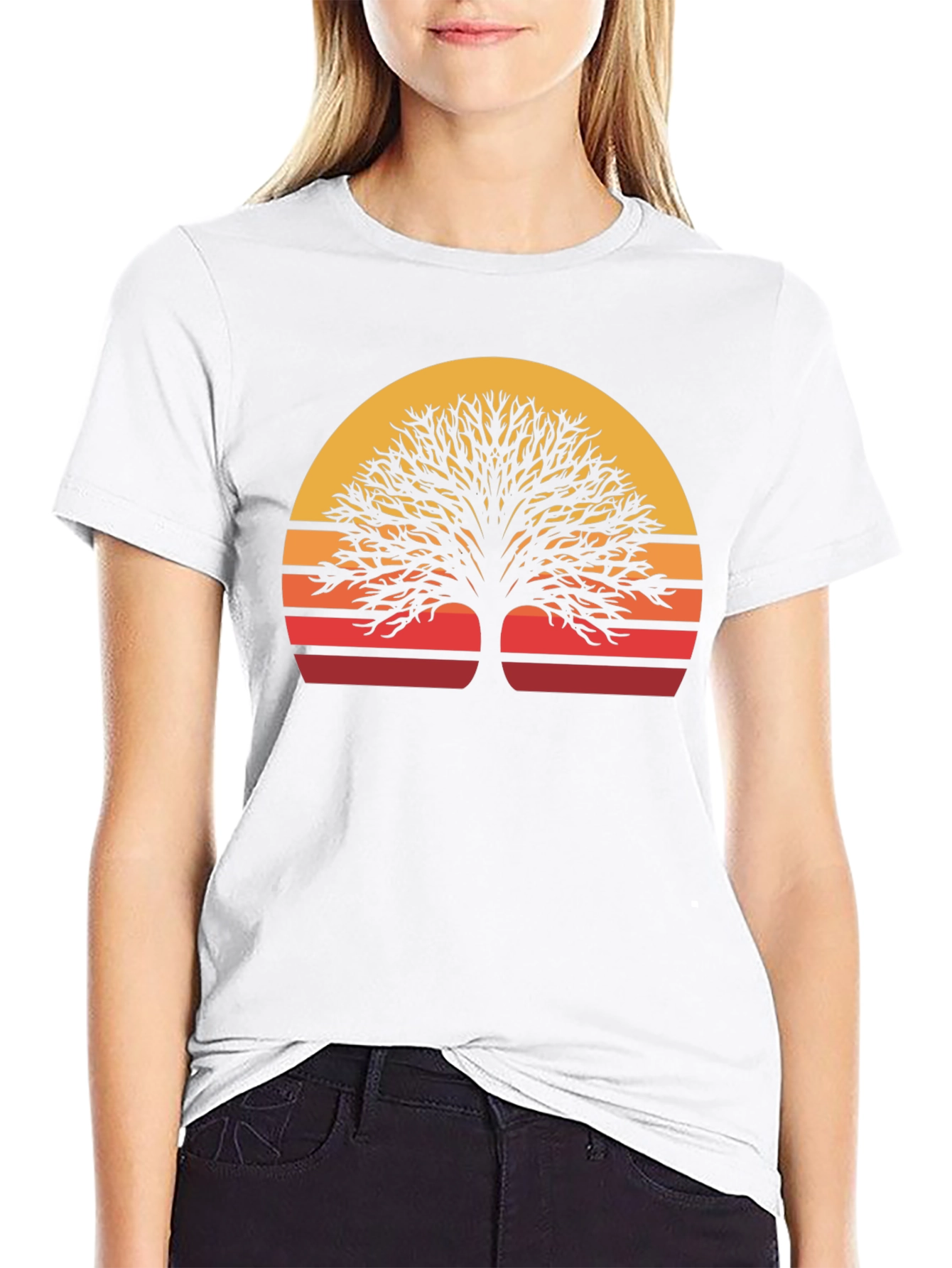 Sunset Tree Graphic Tee - Nature Inspired Style