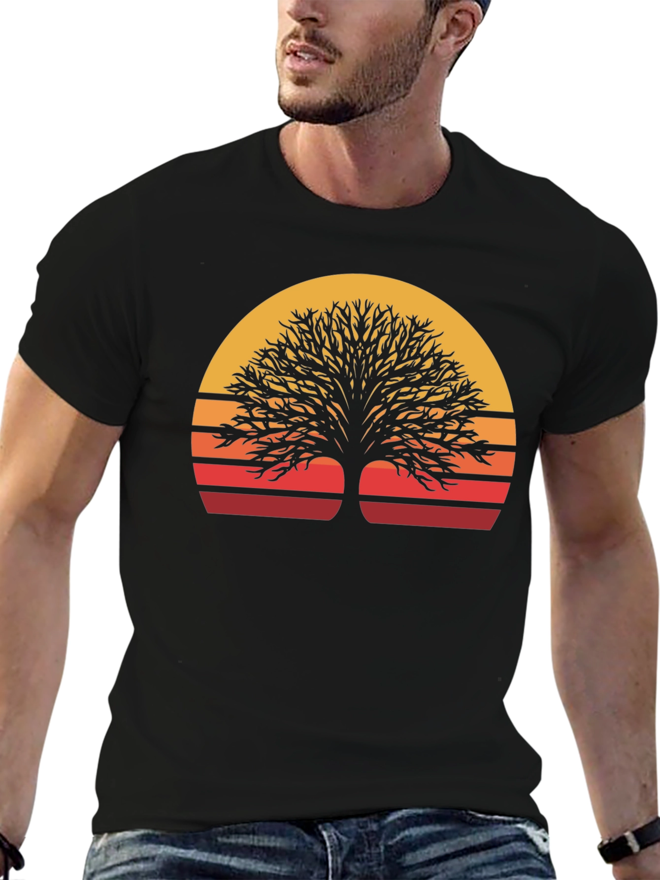 Sunset Tree Graphic Tee - Nature Inspired Style