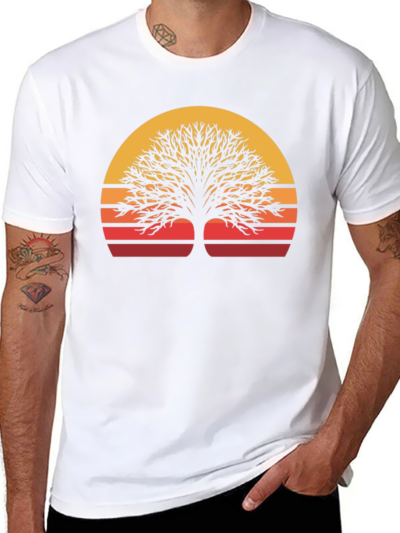 Sunset Tree Graphic Tee - Nature Inspired Style