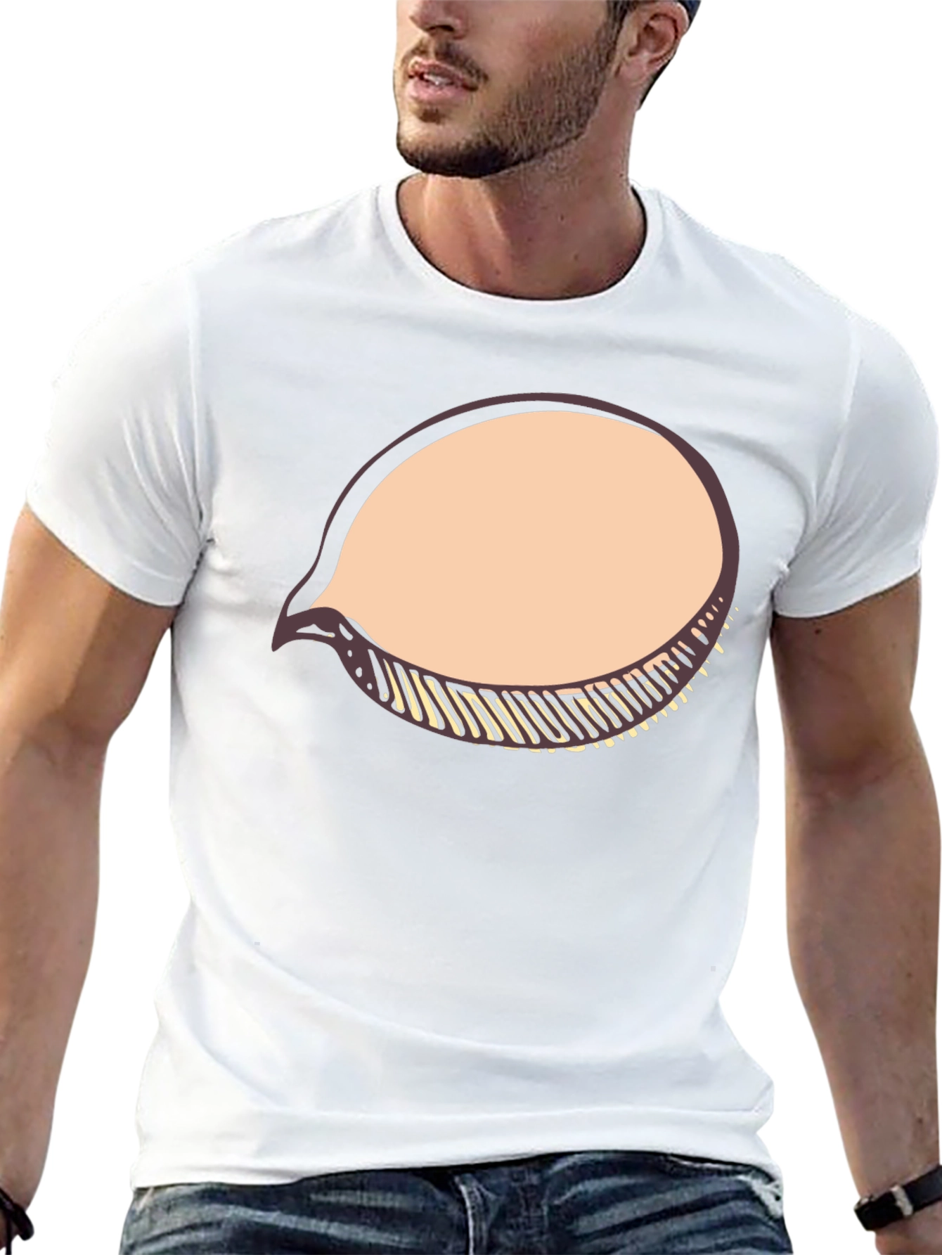 Black T-Shirt with Speech Bubble Graphic