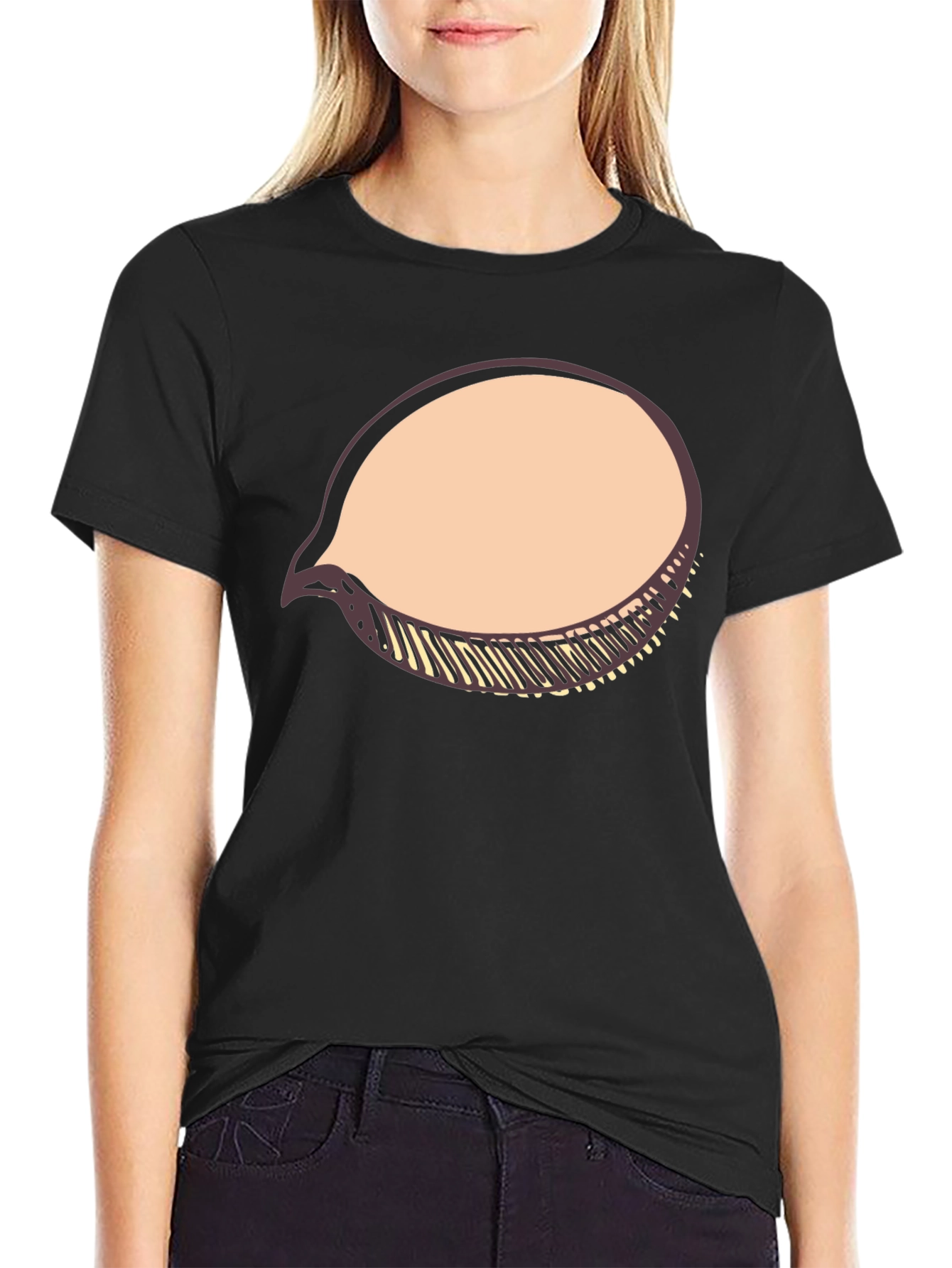 Black T-Shirt with Speech Bubble Graphic