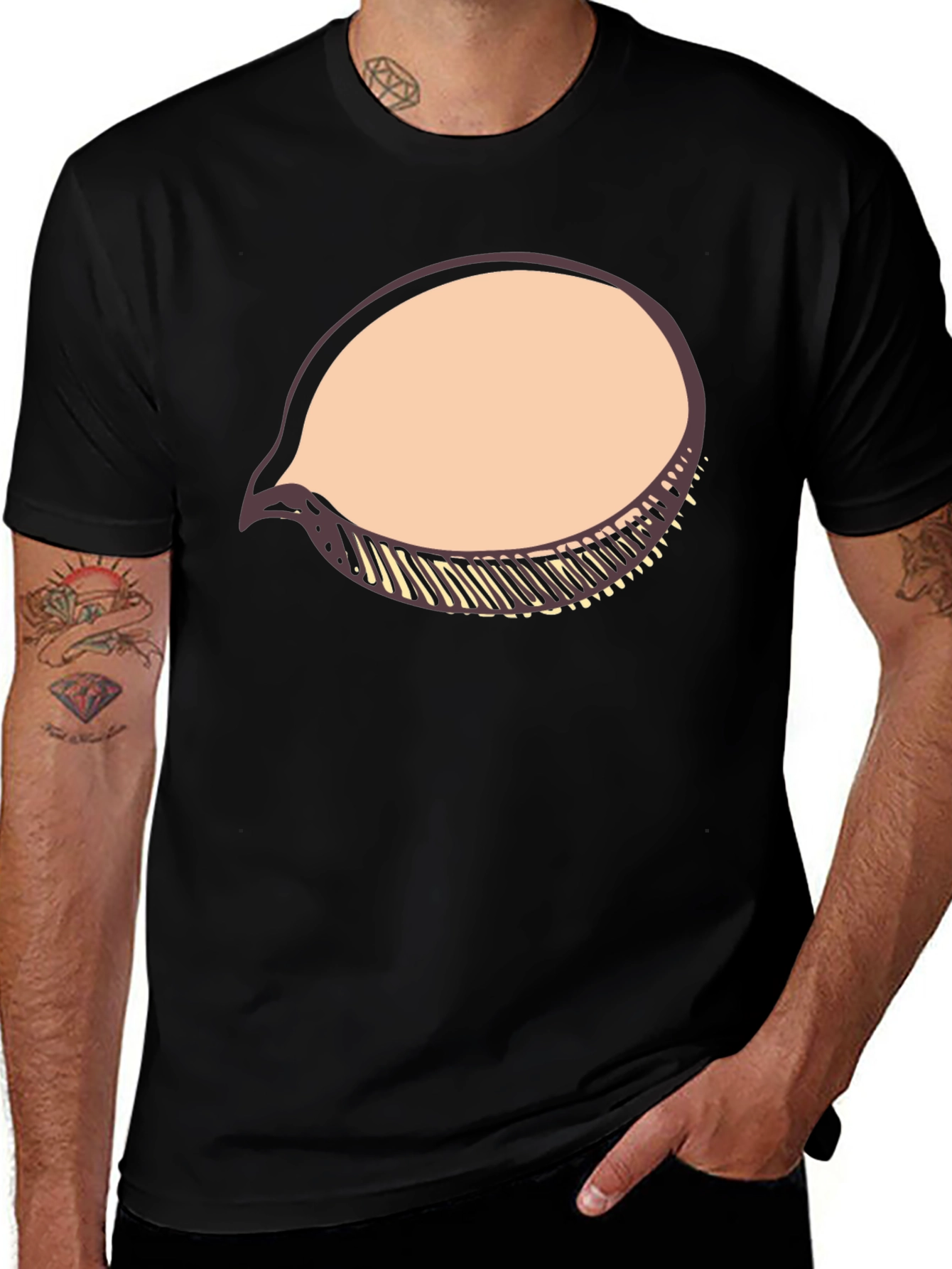 Black T-Shirt with Speech Bubble Graphic