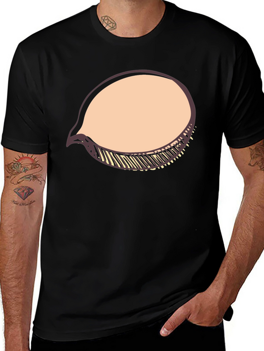 Black T-Shirt with Speech Bubble Graphic