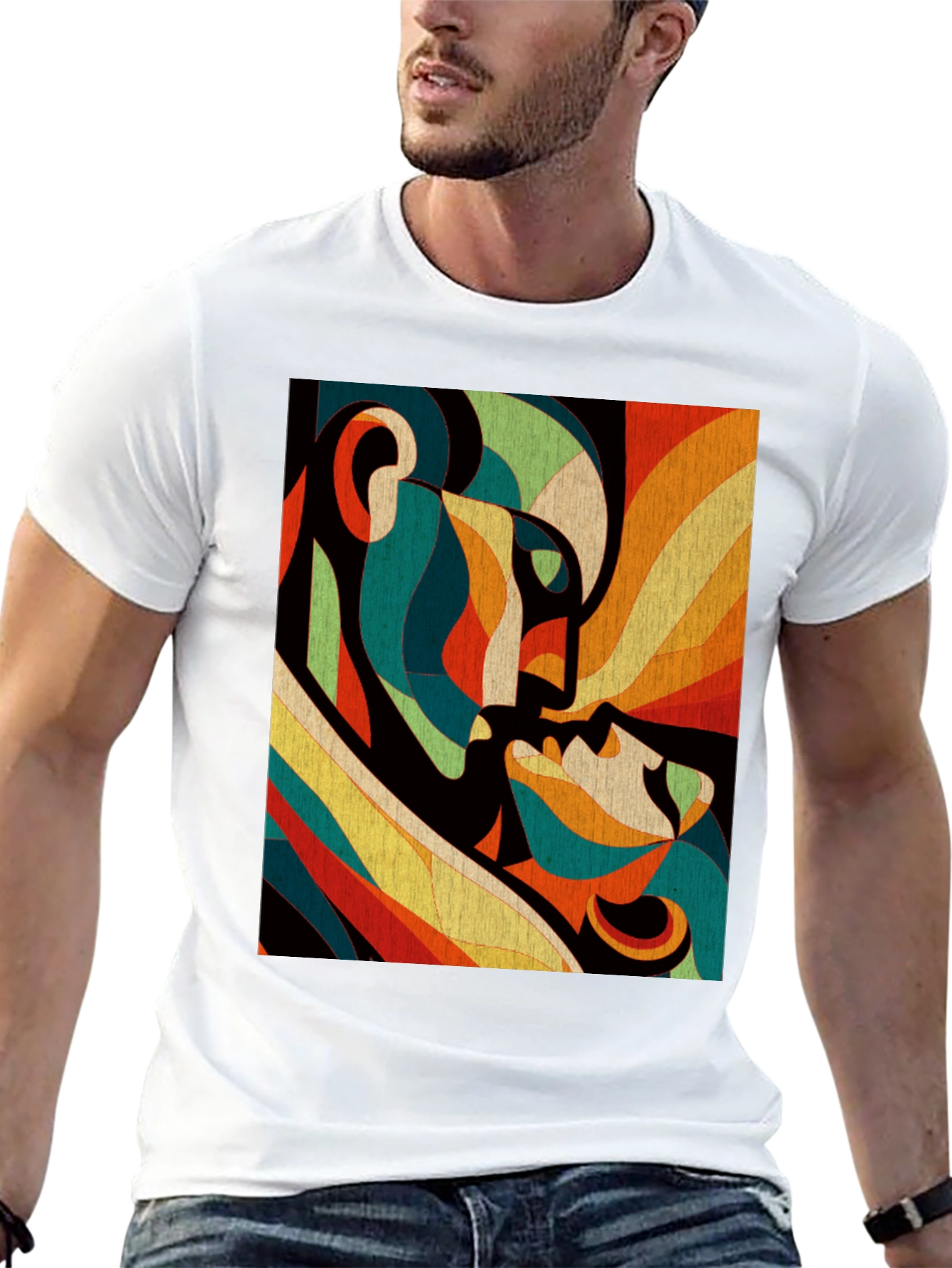 Abstract Lovers Graphic Tee - Modern Art T-Shirt